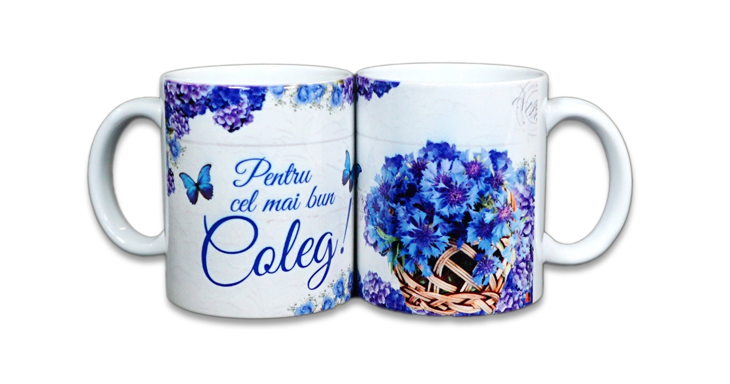 Cana cadou albastra pentru coleg Cana cadou albastra pentru coleg