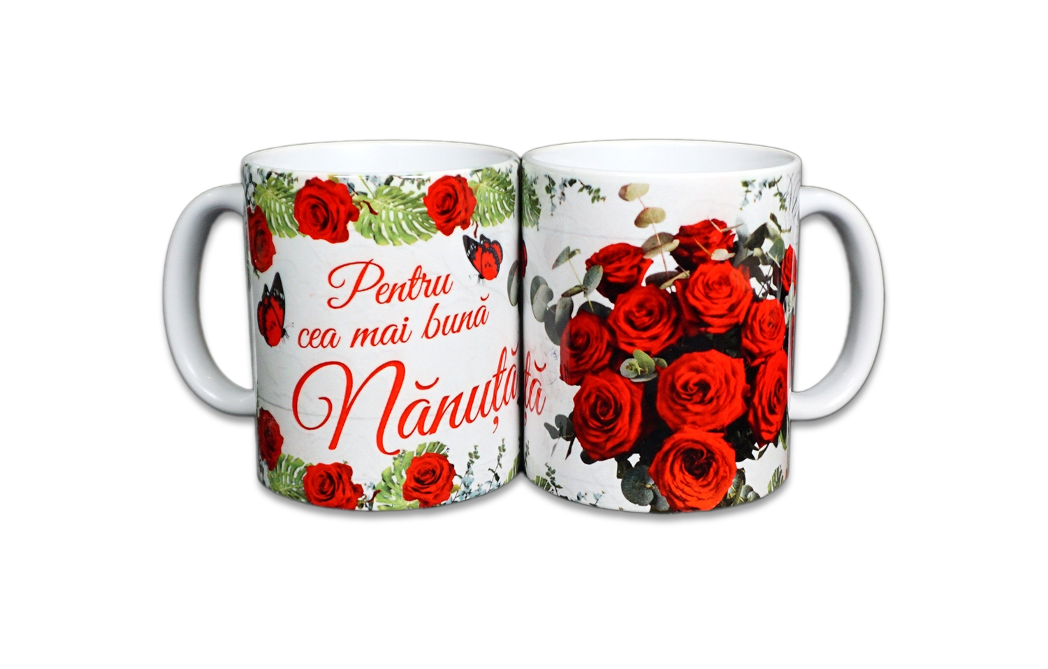 Cana cadou cu trandafiri - pentru nanuta Cana cadou cu trandafiri - pentru nanuta