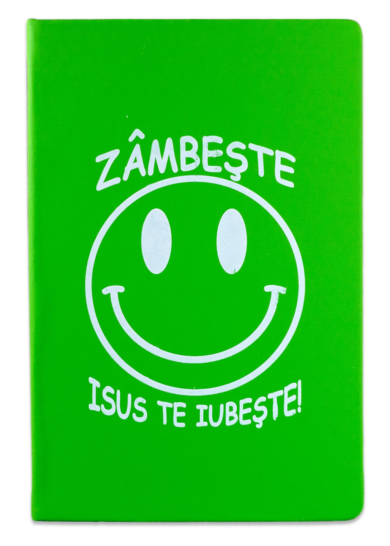 Carnetel A5 - Zâmbește! Isus te iubește! (verde deschis)