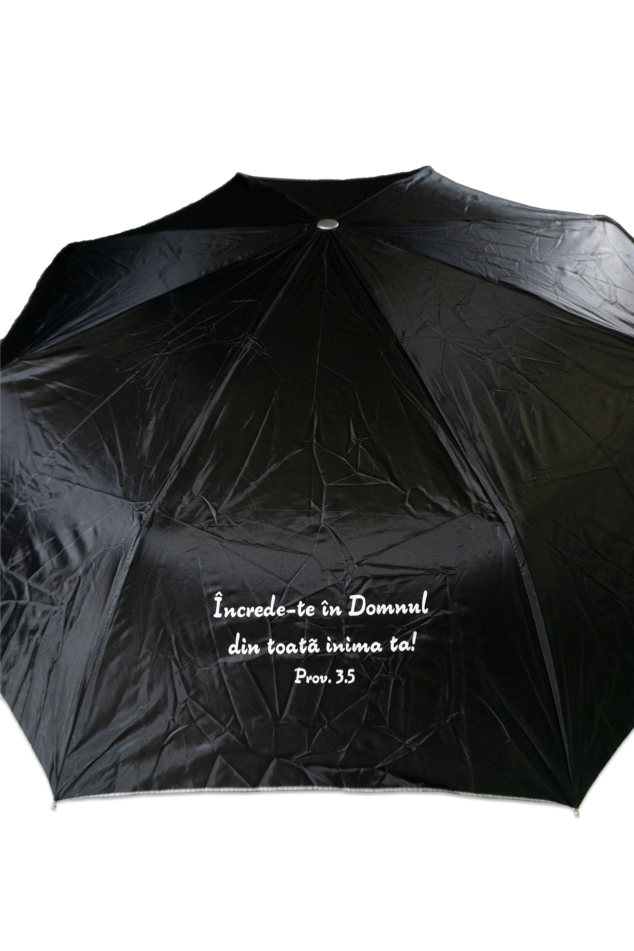 Umbrela adulti pliabila - Încrede-te în Domnul (negru)