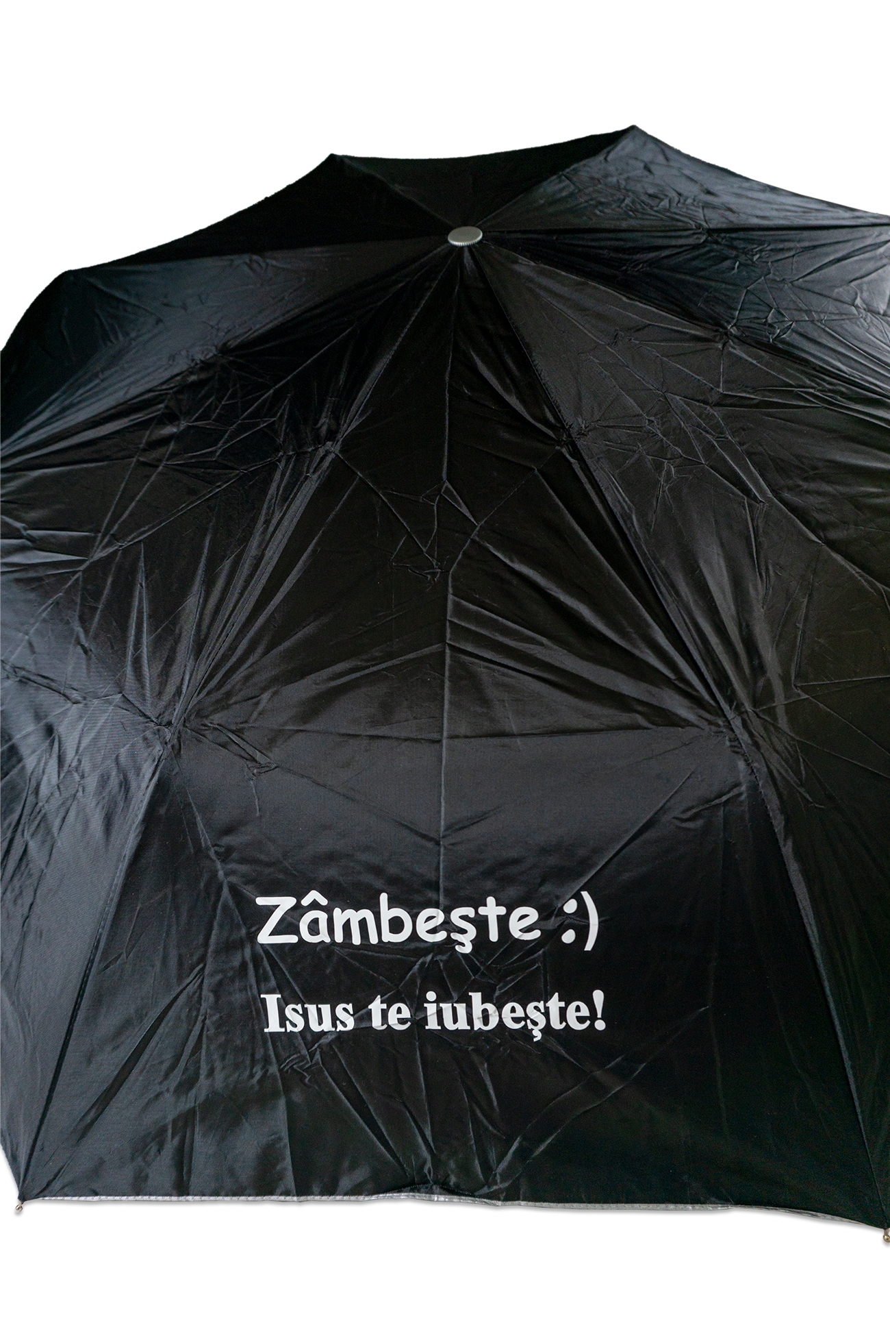 Umbrela adulti pliabila - Zâmbește! Isus te iubește (negru) Umbrela adulti pliabila - Zâmbește! Isus te iubește (negru)