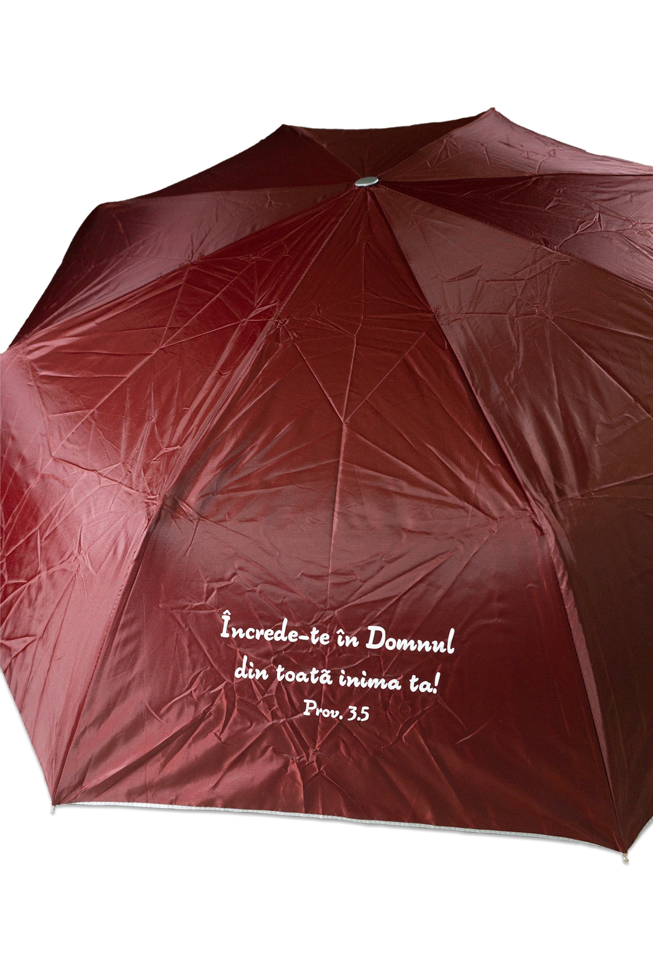 Umbrela adulti pliabila - Încrede-te în Domnul (bordo) Umbrela adulti pliabila - Încrede-te în Domnul (bordo)