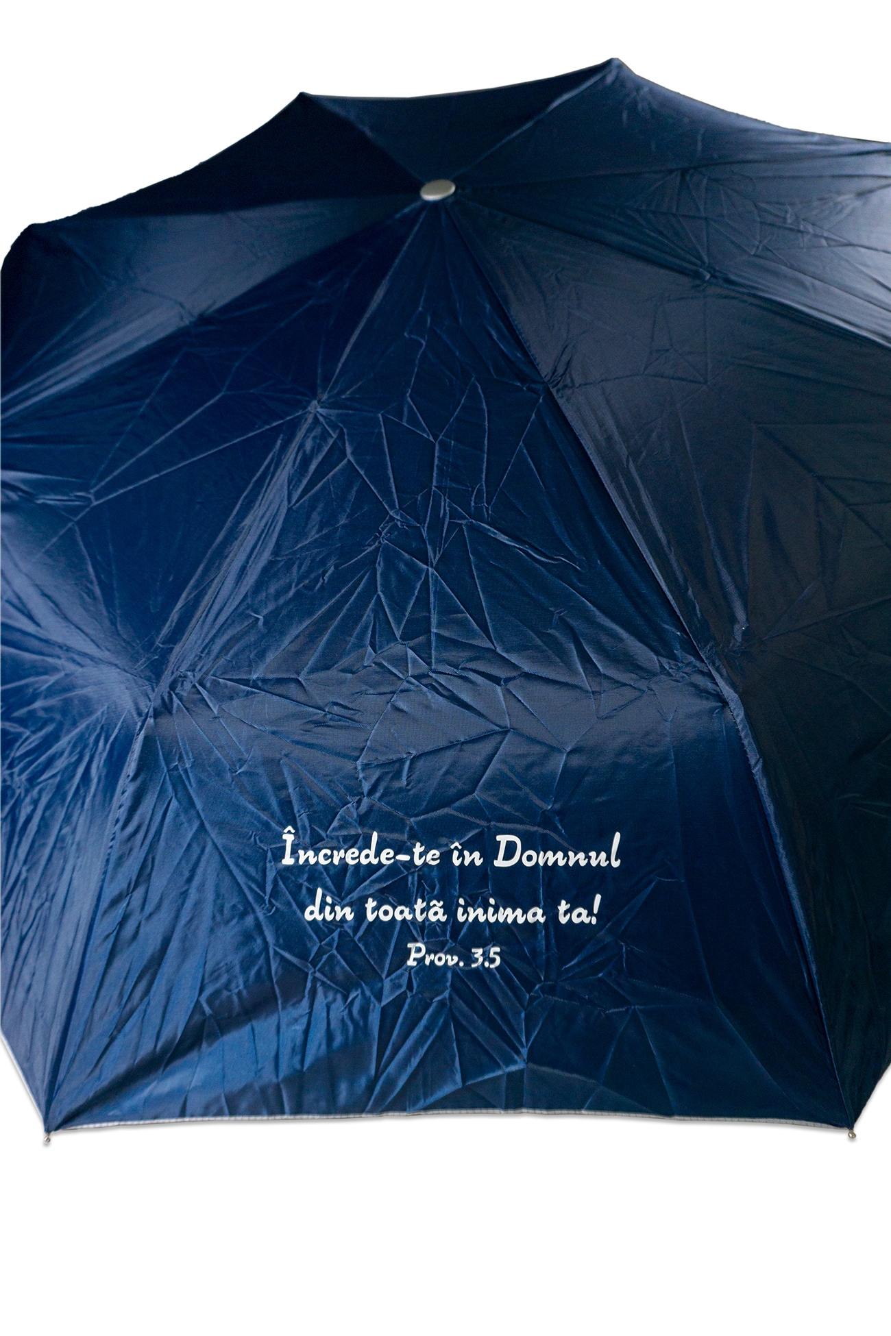 Umbrela adulti pliabila - Încrede-te în Domnul (bleumarin) Umbrela adulti pliabila - Încrede-te în Domnul (bleumarin)
