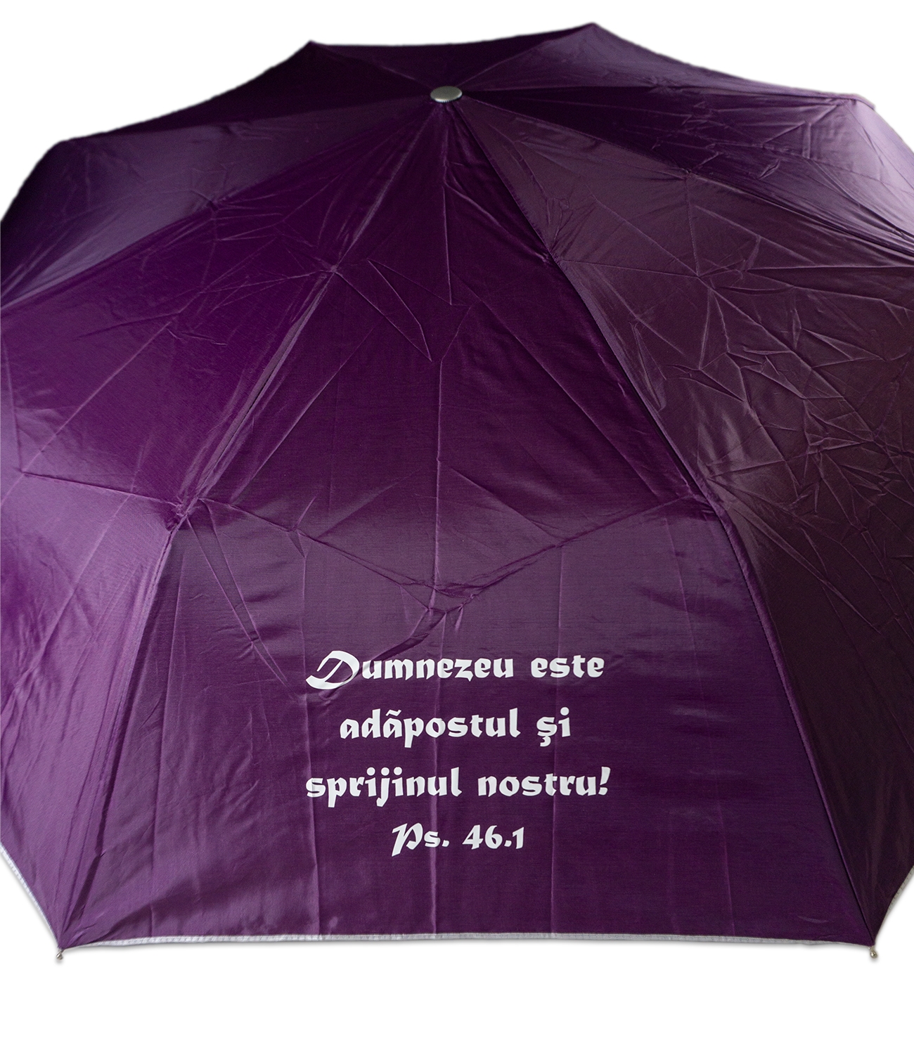 Umbrela adulti pliabila - Dumnezeu este adăpostul (mov) Umbrela adulti pliabila - Dumnezeu este adăpostul (mov)