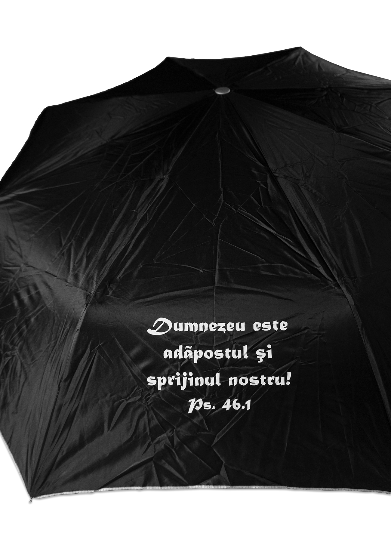 Umbrela adulti pliabila - Dumnezeu este adăpostul (negru) Umbrela adulti pliabila - Dumnezeu este adăpostul (negru)