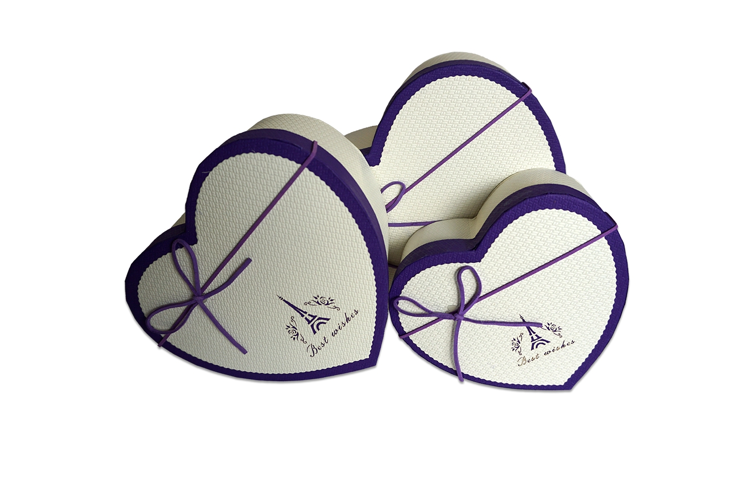 Set 3 cutii decorative in forma de inima Set 3 cutii decorative in forma de inima