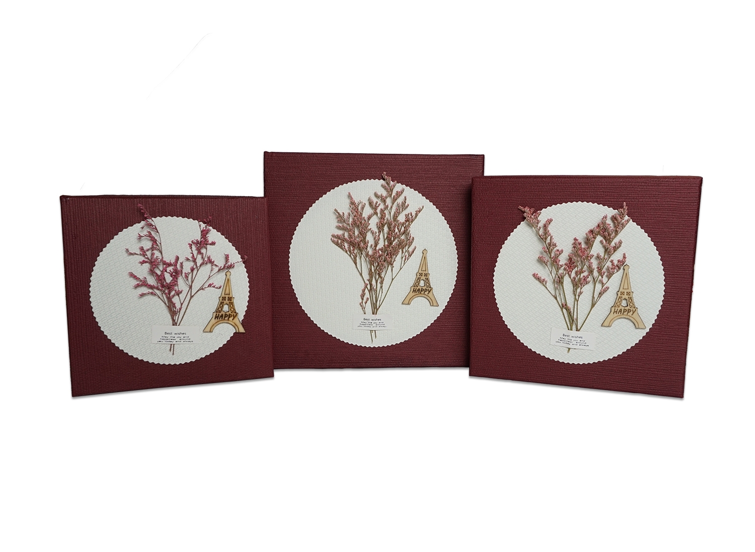 Set cutii decorative visiniu - Lavanda Set cutii decorative visiniu - Lavanda