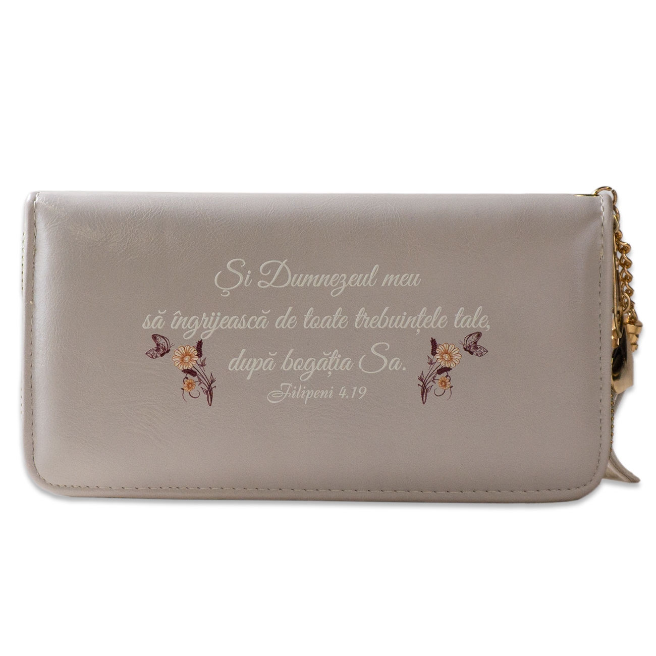 Portofel damă, gri, cu imprimeu "Dumnezeu meu sa îngrijească..." Portofel damă, gri, cu imprimeu "Dumnezeu meu sa îngrijească..."
