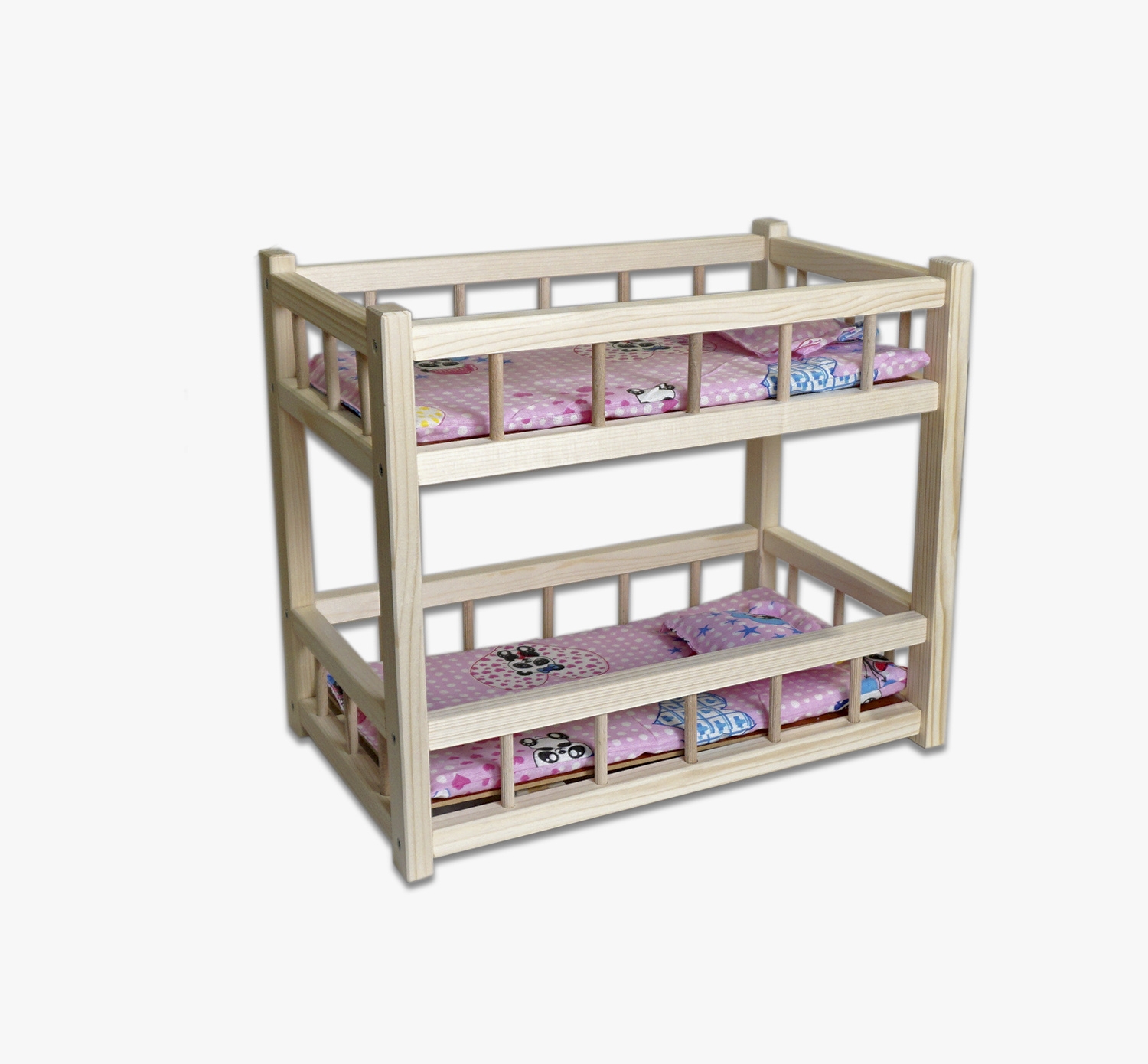 Jucarii din lemn - Pat etajat natur Jucarii din lemn - Pat etajat natur