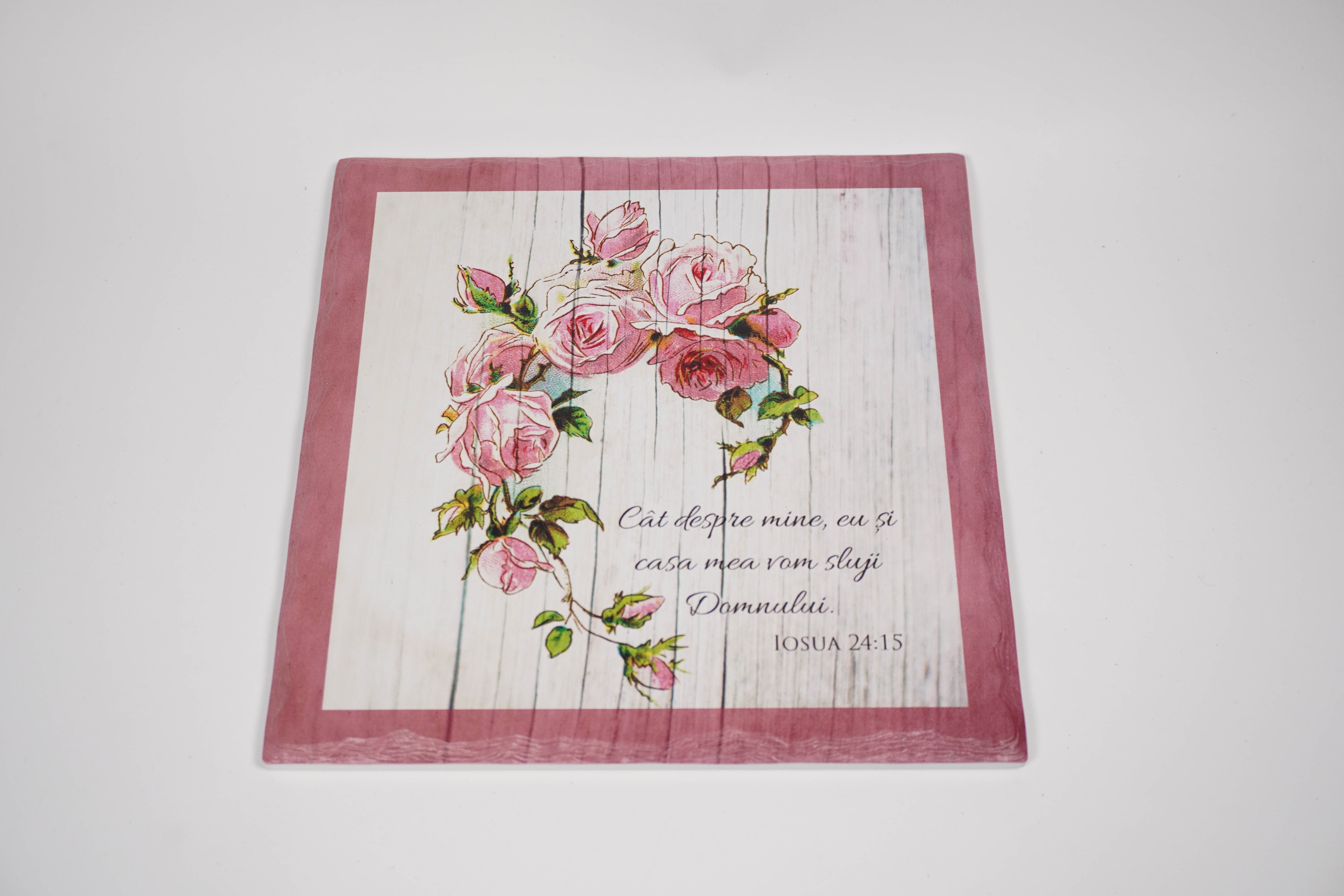 Aplica vintage patrata - "Cât despre mine, eu și casa mea vom sluji Domnuluil" Iosua 24:15 Aplica vintage patrata - "Cât despre mine, eu și casa mea vom sluji Domnuluil" Iosua 24:15