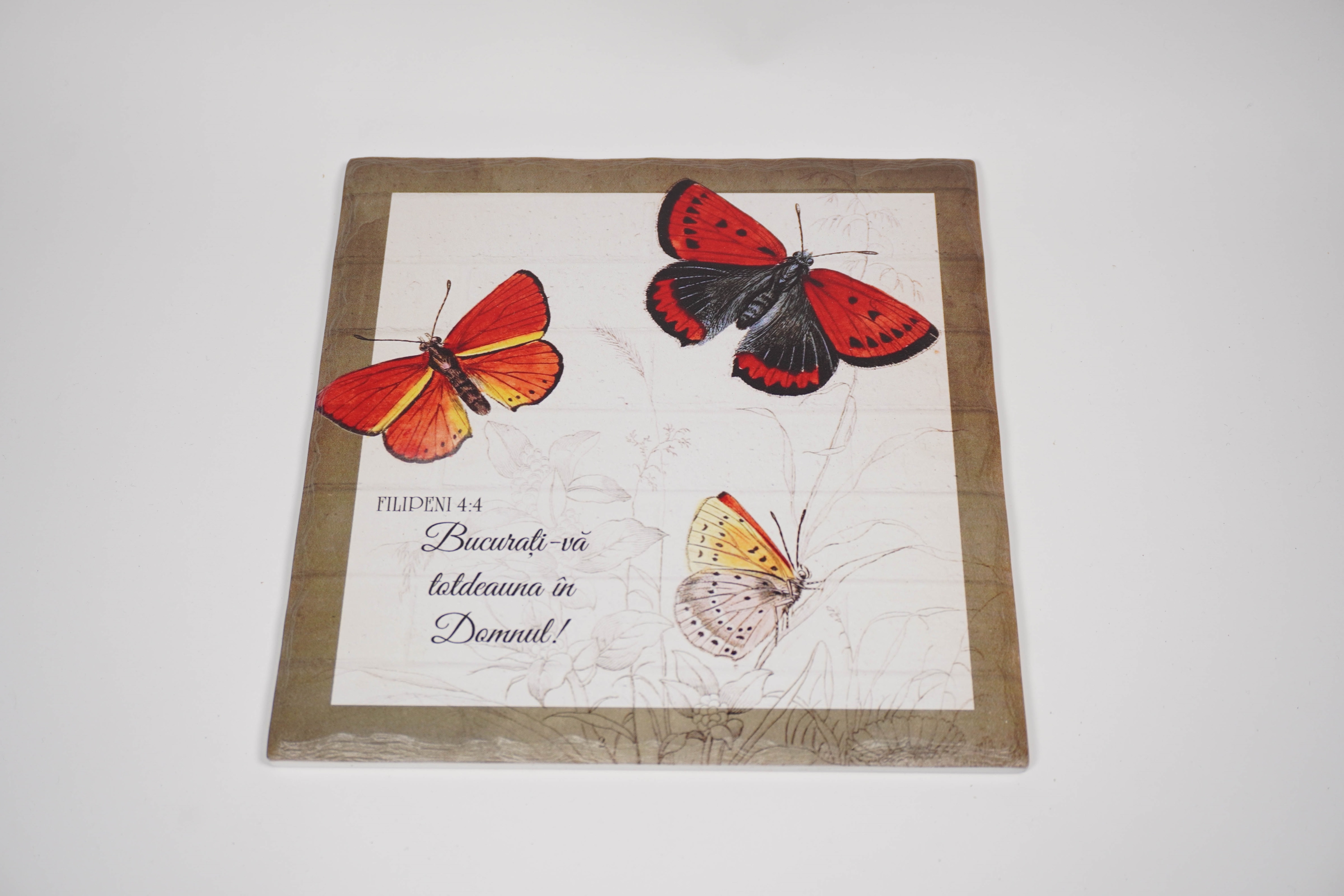 Aplica vintage patrata - "Bucurati-va totdeauna în Domnul" Aplica vintage patrata - "Bucurati-va totdeauna în Domnul"