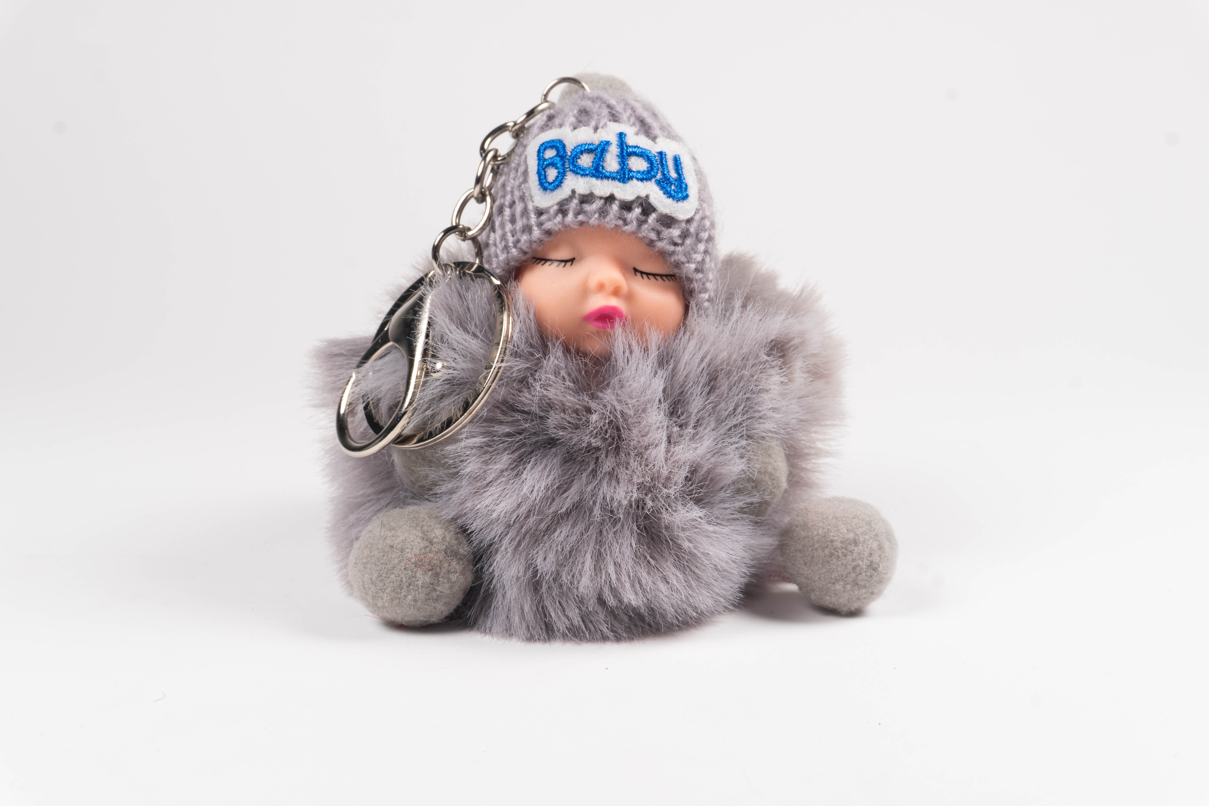 Breloc pufos - Copilas (gri)