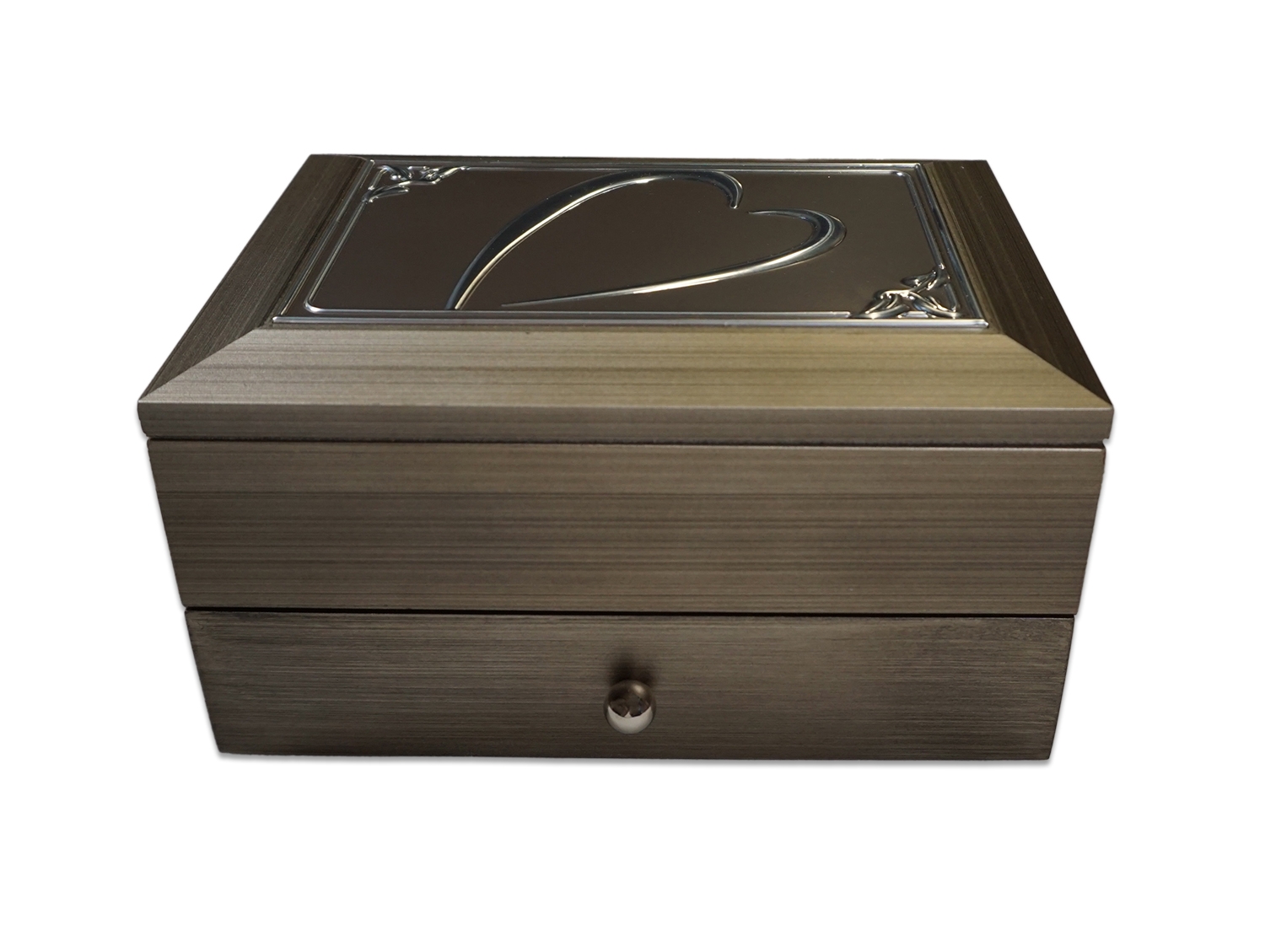 Cutie depozitare gri cu doua compartimente - Design cu inima (10x17.5x12.5 cm) Cutie depozitare gri cu doua compartimente - Design cu inima (10x17.5x12.5 cm)