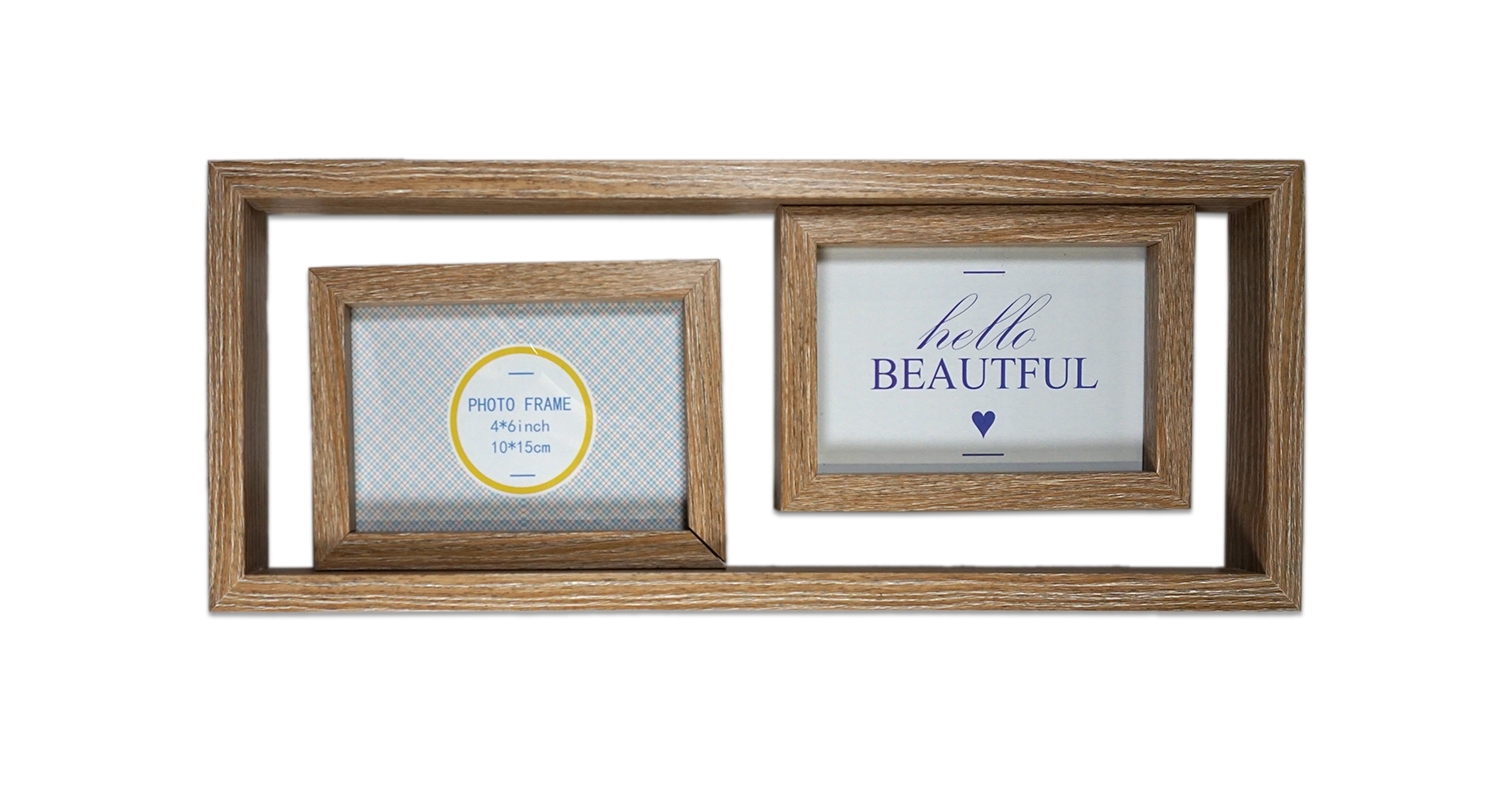 Rama foto din lemn  - 2 poze (45x18x4 cm) Rama foto din lemn  - 2 poze (45x18x4 cm)