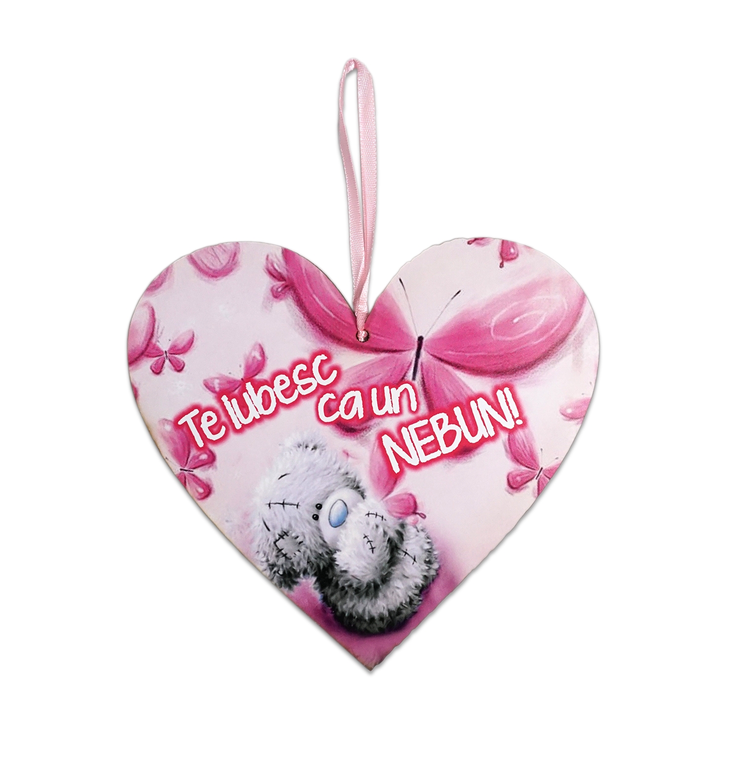 Tablou motivational inima (20x19cm) -  Te iubesc ca un nebun Tablou motivational inima (20x19cm) -  Te iubesc ca un nebun