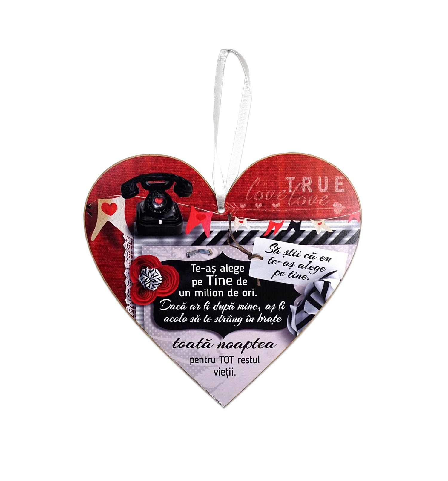 Tablou motivational   ceramica inima (20x19cm) - Te-as alege pe tine