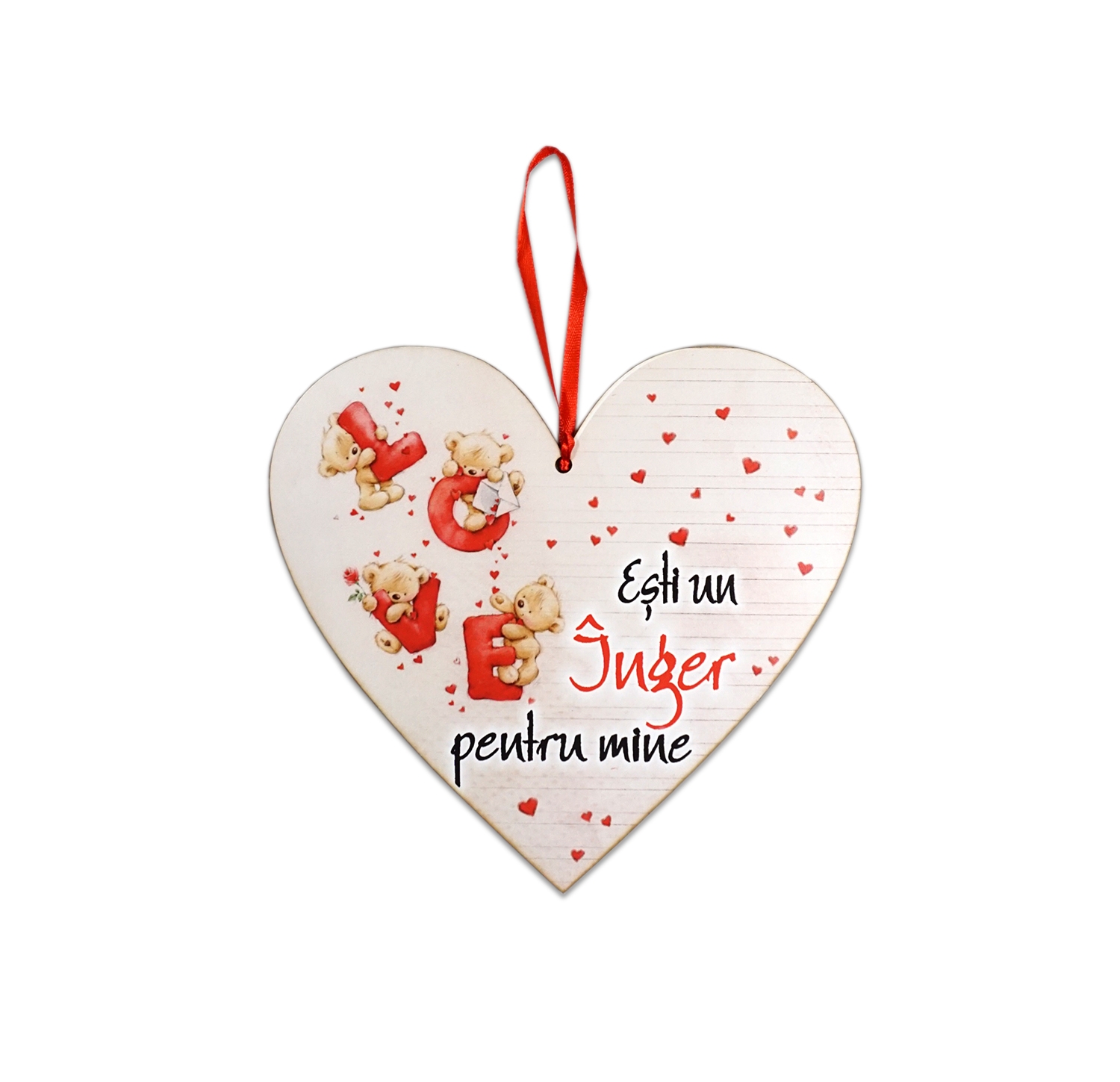 Tablou motivational inima (20x19cm) -   Esti un inger Tablou motivational inima (20x19cm) -   Esti un inger