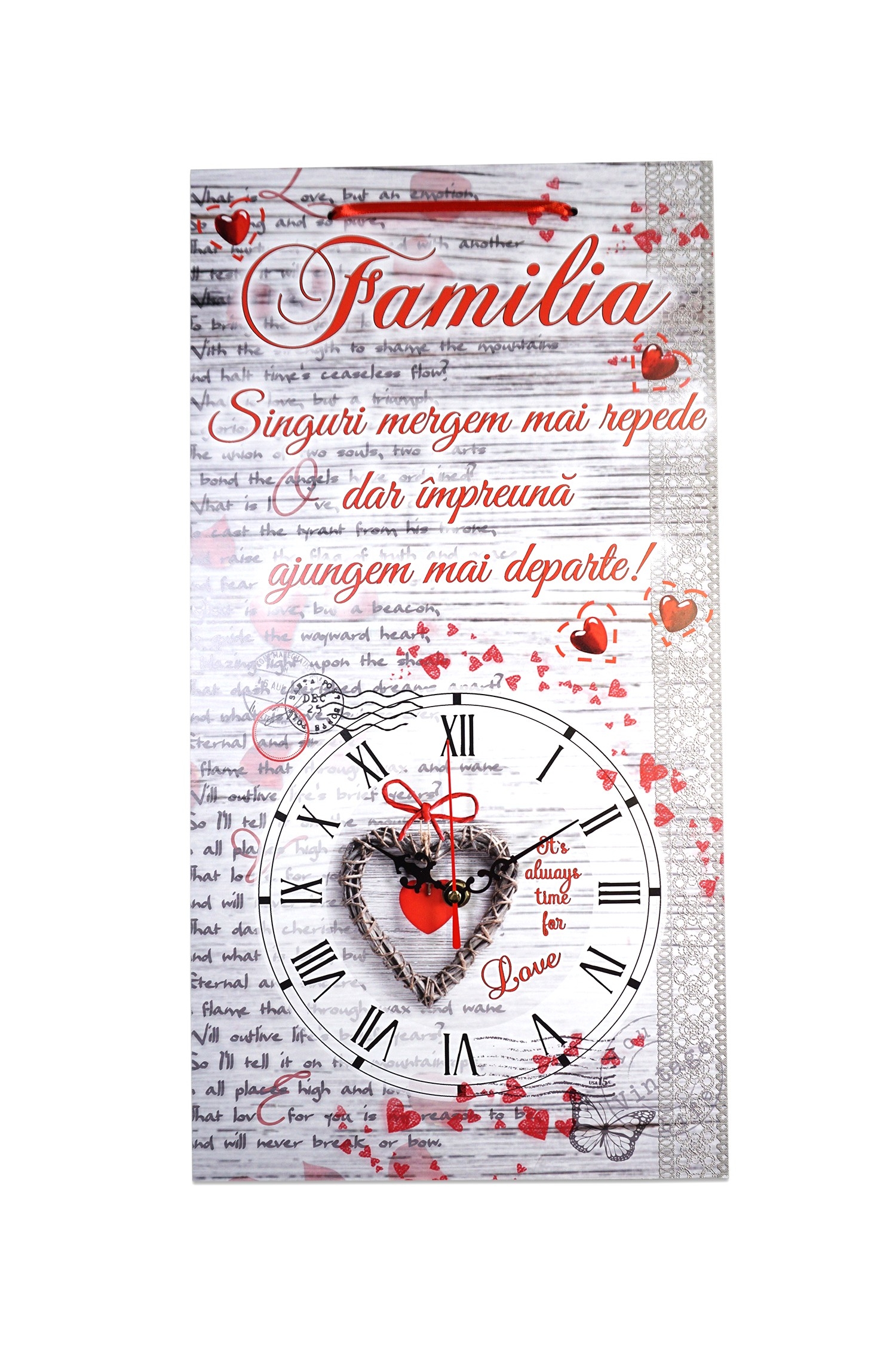Ceas  motivational  -  Familia (50x27cm Ceas  motivational  -  Familia (50x27cm