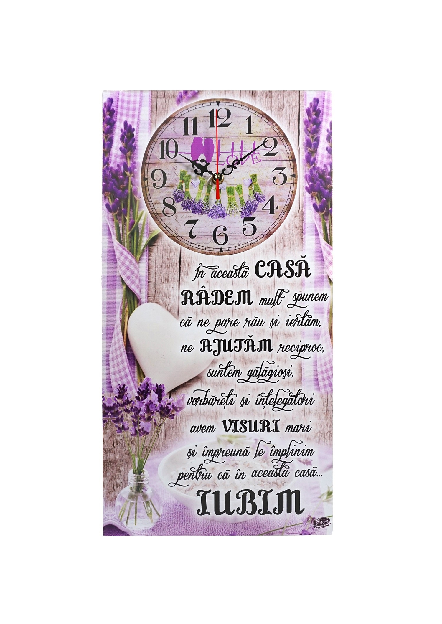 Ceas  motivational  -  IN ACEASTA CASA RADEM - 50x27cm