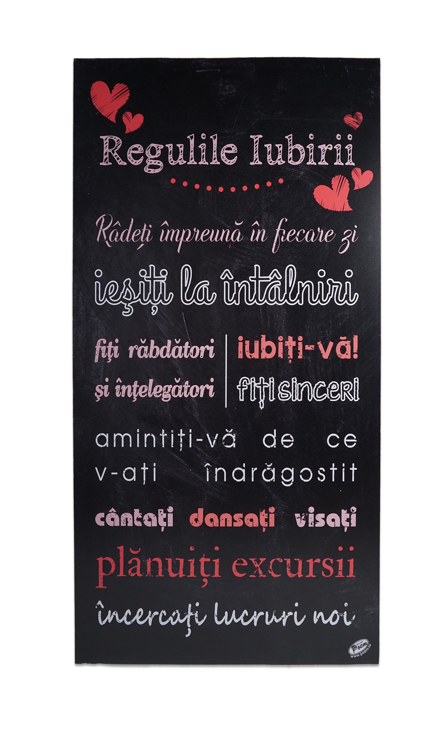 Tablou motivational   (50x27cm)  -  Regulile iubirii Tablou motivational   (50x27cm)  -  Regulile iubirii