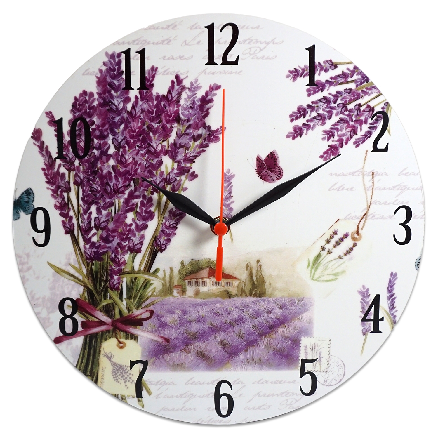 Ceas rotund perete buchet  lavanda - 28 x 28 cm Ceas rotund perete buchet  lavanda - 28 x 28 cm