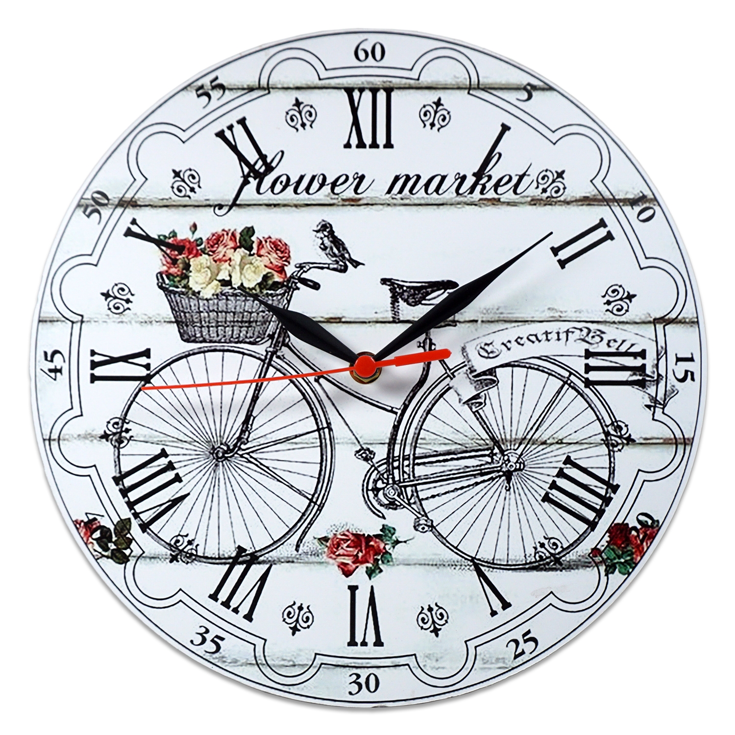 Ceas rotund perete bicicleta - 28 x 28 cm Ceas rotund perete bicicleta - 28 x 28 cm