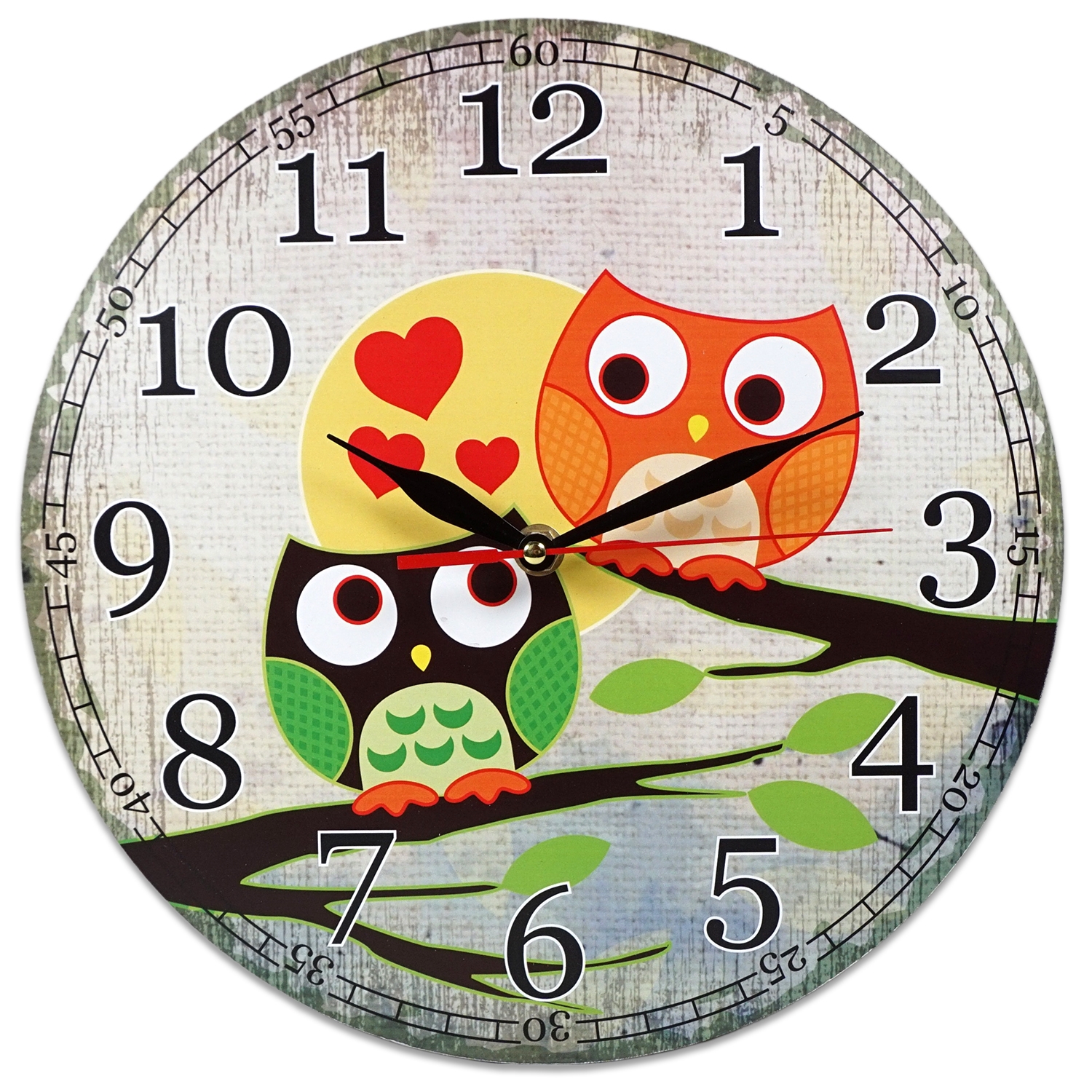 Ceas perete rotund Bufnite - 28 x 28 cm Ceas perete rotund Bufnite - 28 x 28 cm