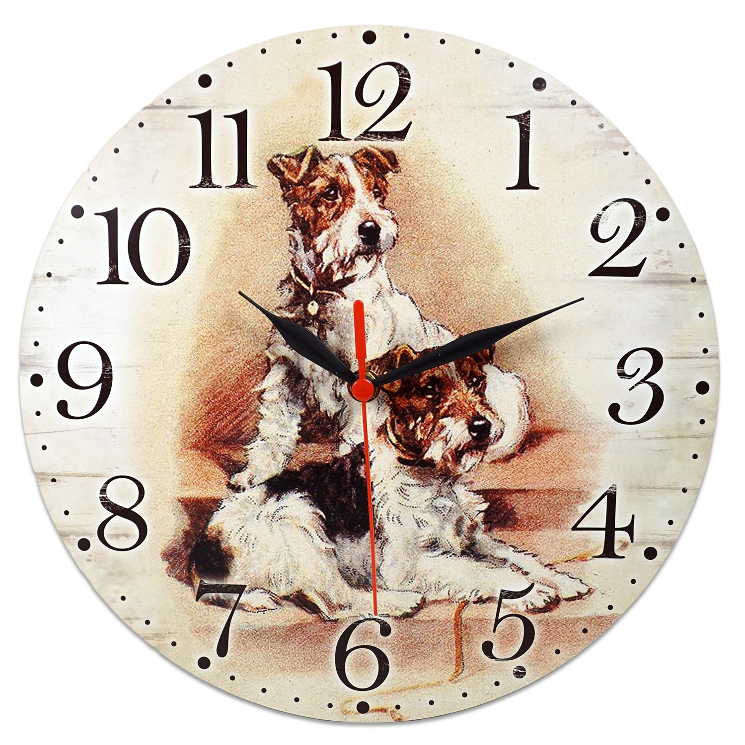 Ceas rotund perete caini - 28 x 28 cm Ceas rotund perete caini - 28 x 28 cm
