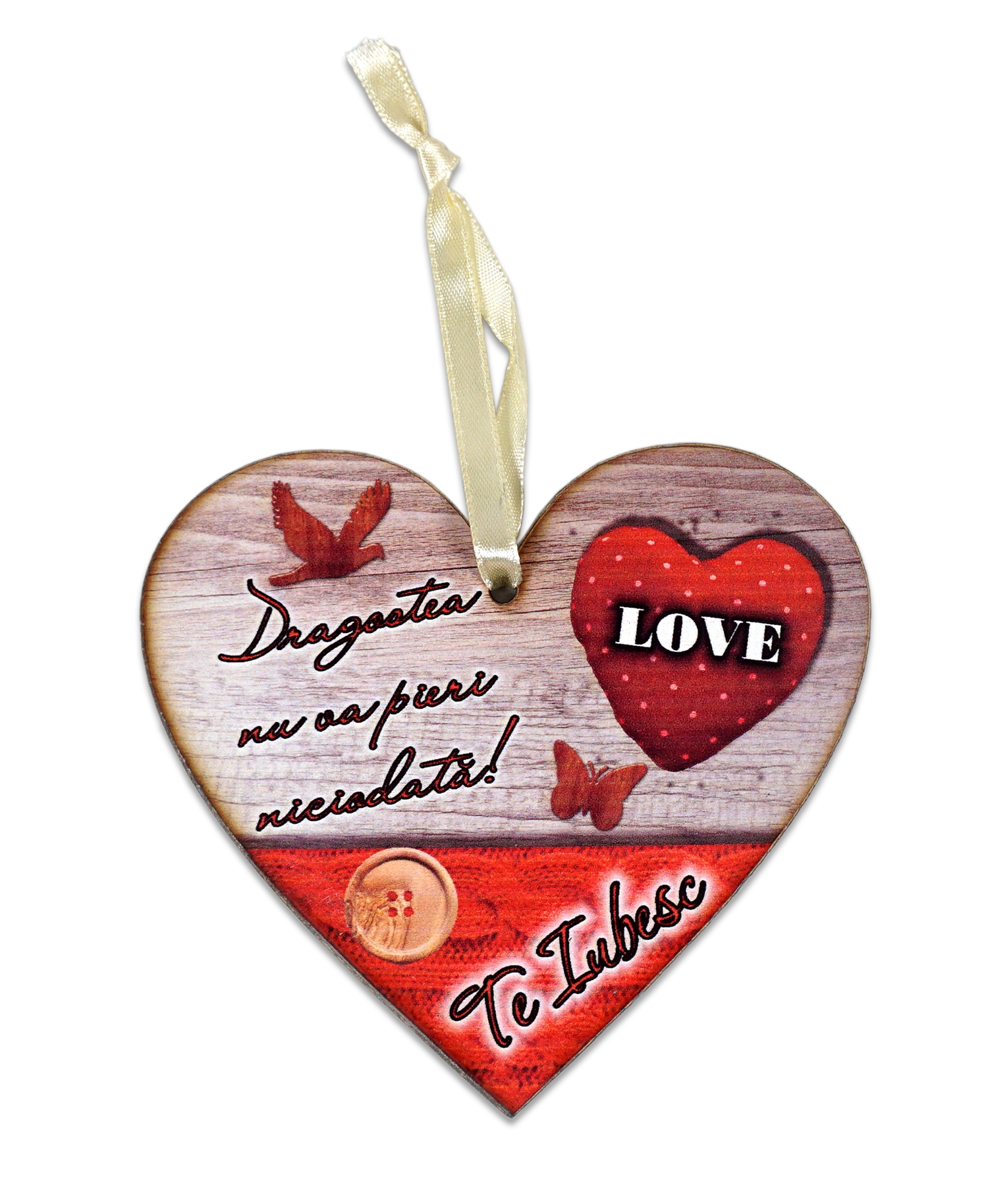 Tablou motivational inima (12x11 cm) -   DRAGOSTEA NU VA PIERI Tablou motivational inima (12x11 cm) -   DRAGOSTEA NU VA PIERI