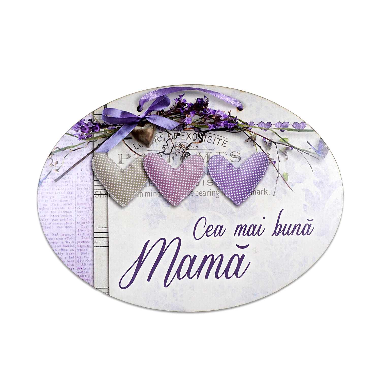 Tablou motivational  lemn oval (23x17cm) - Cea mai buna mama Tablou motivational  lemn oval (23x17cm) - Cea mai buna mama