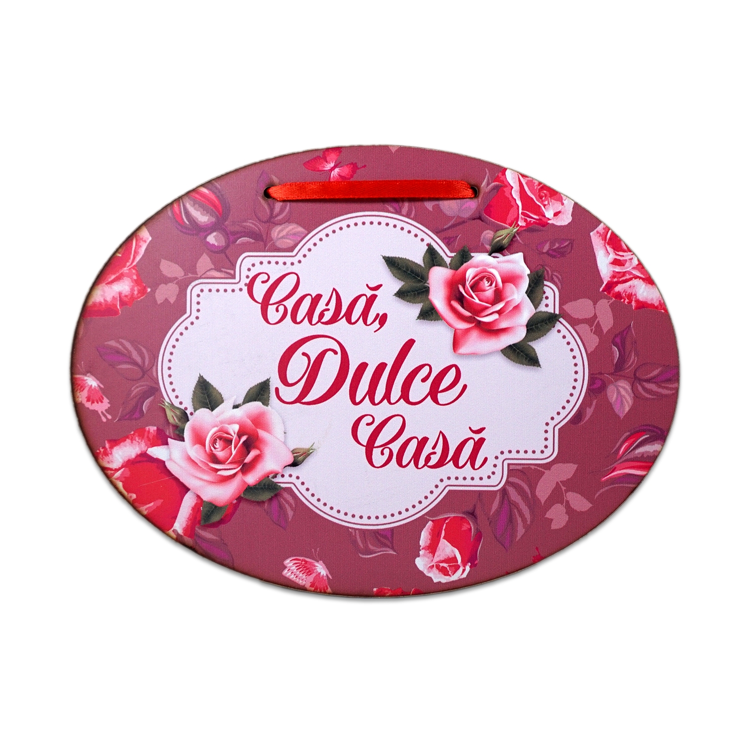 Tablou motivational  lemn oval (23x17cm) -  Casa dulce casa Tablou motivational  lemn oval (23x17cm) -  Casa dulce casa