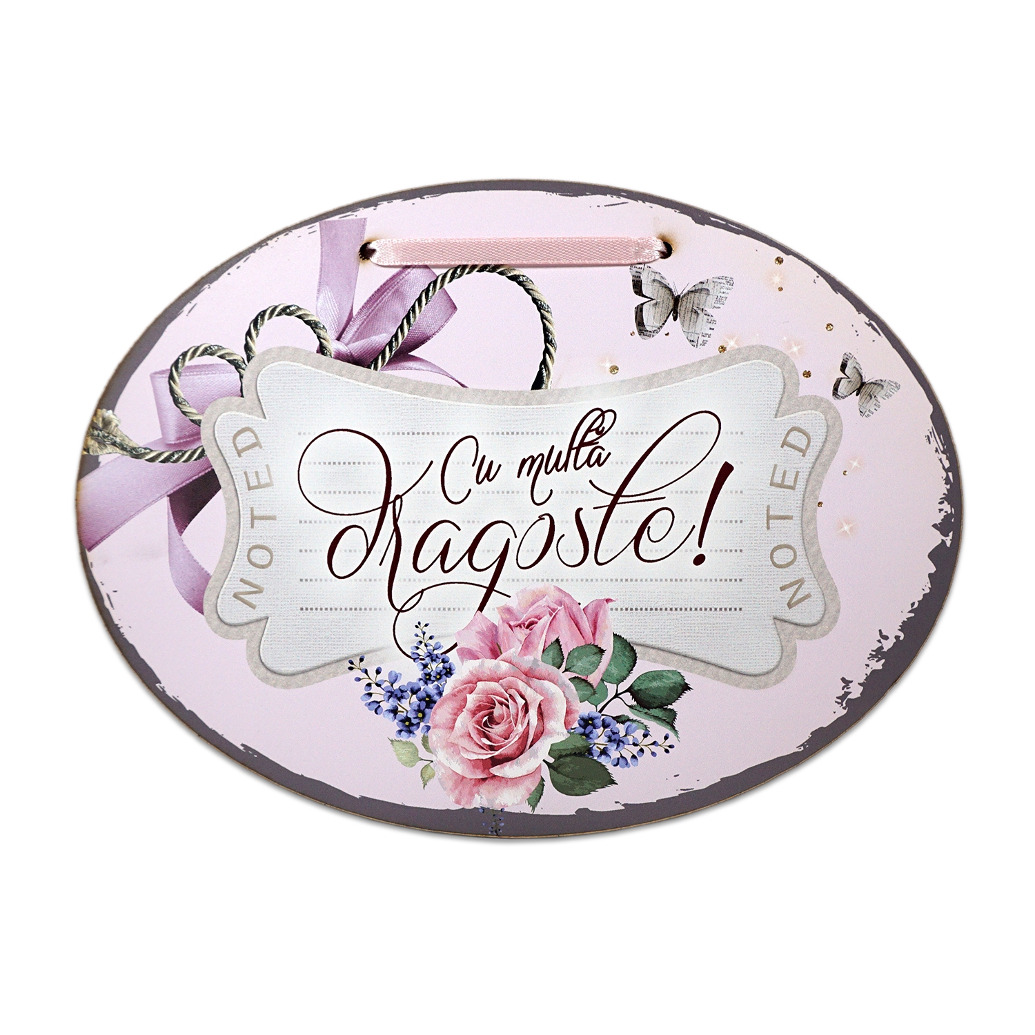 Placheta lemn - Cu multa dragoste (21 x 13 cm ) Placheta lemn - Cu multa dragoste (21 x 13 cm )