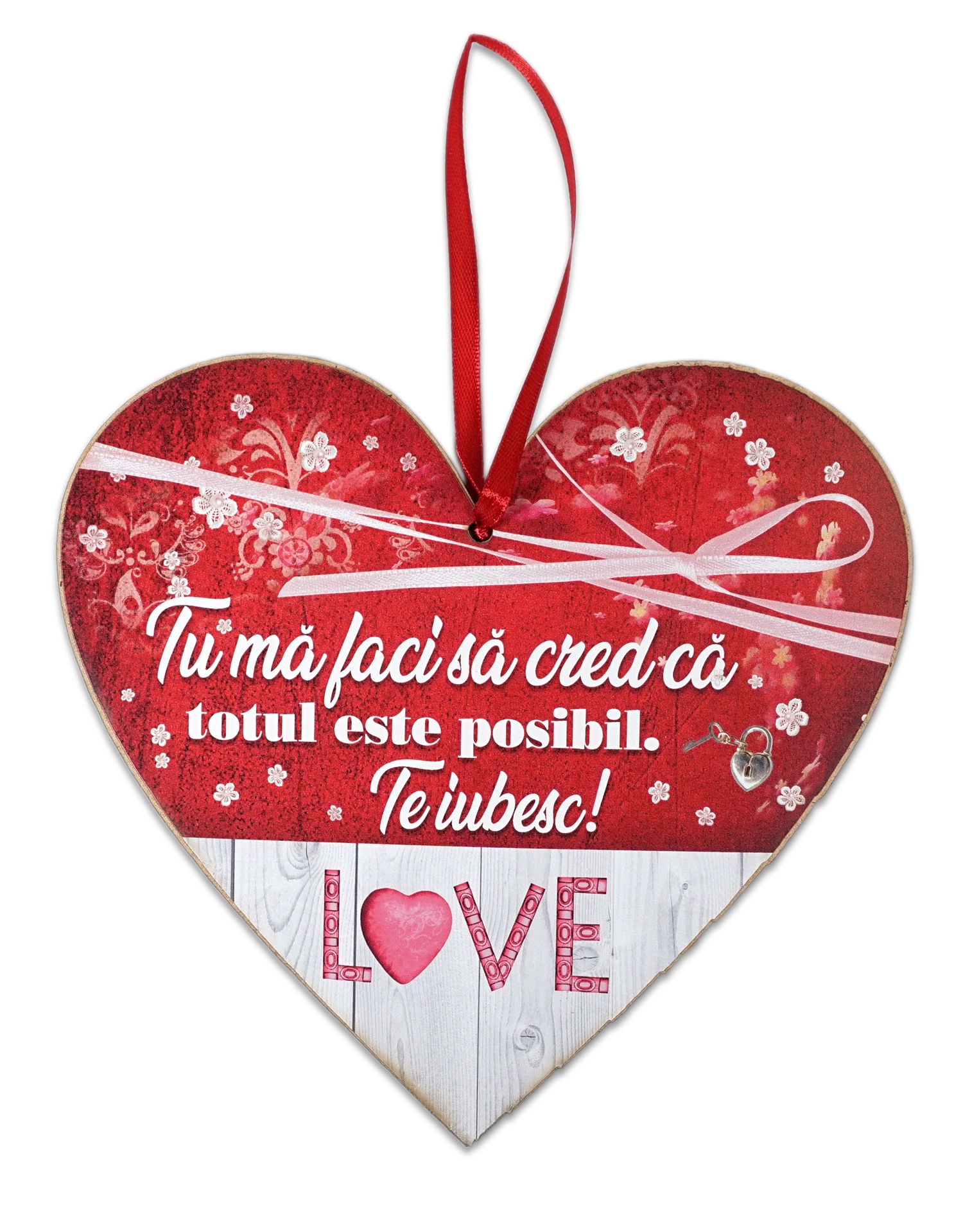 Tablou motivational   ceramica inima (20x19cm) -  Tu ma faci Tablou motivational   ceramica inima (20x19cm) -  Tu ma faci