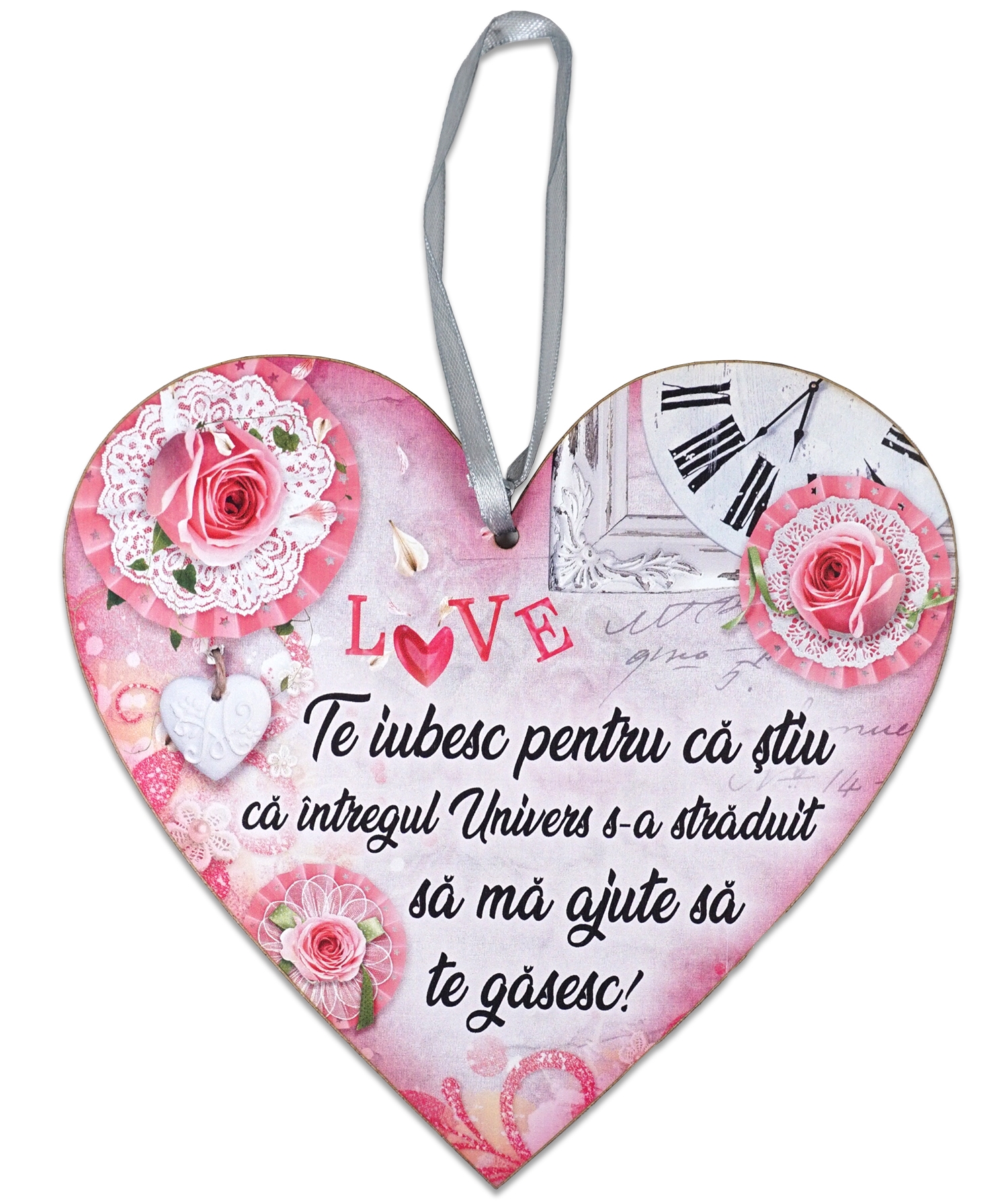 Tablou motivational   ceramica inima (20x19cm) -  Love Tablou motivational   ceramica inima (20x19cm) -  Love