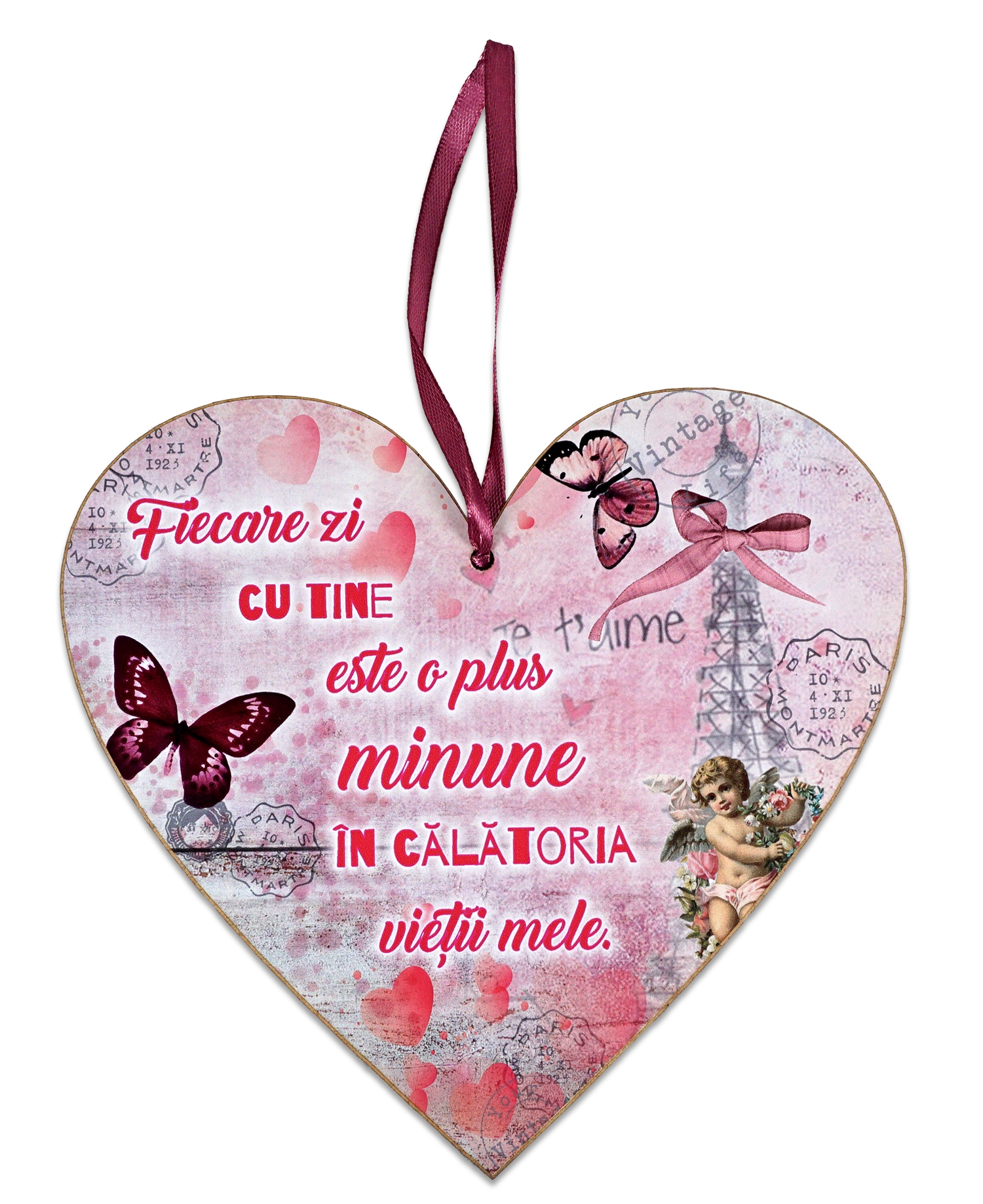 Tablou motivational  inima  (20x19cm) -   Fiecare zi Tablou motivational  inima  (20x19cm) -   Fiecare zi