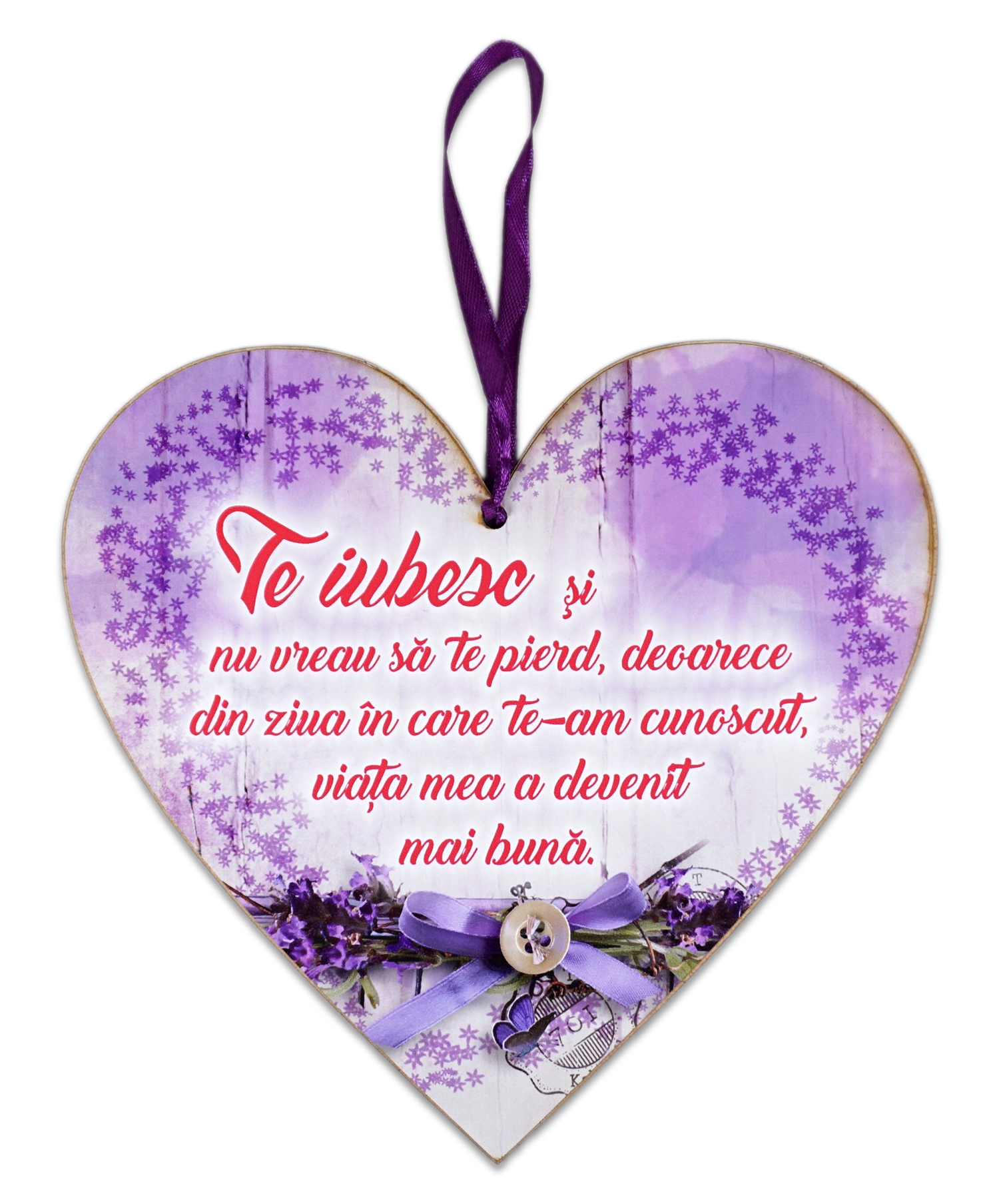 Tablou motivational  inima  (20x19cm) -  Te iubesc Tablou motivational  inima  (20x19cm) -  Te iubesc
