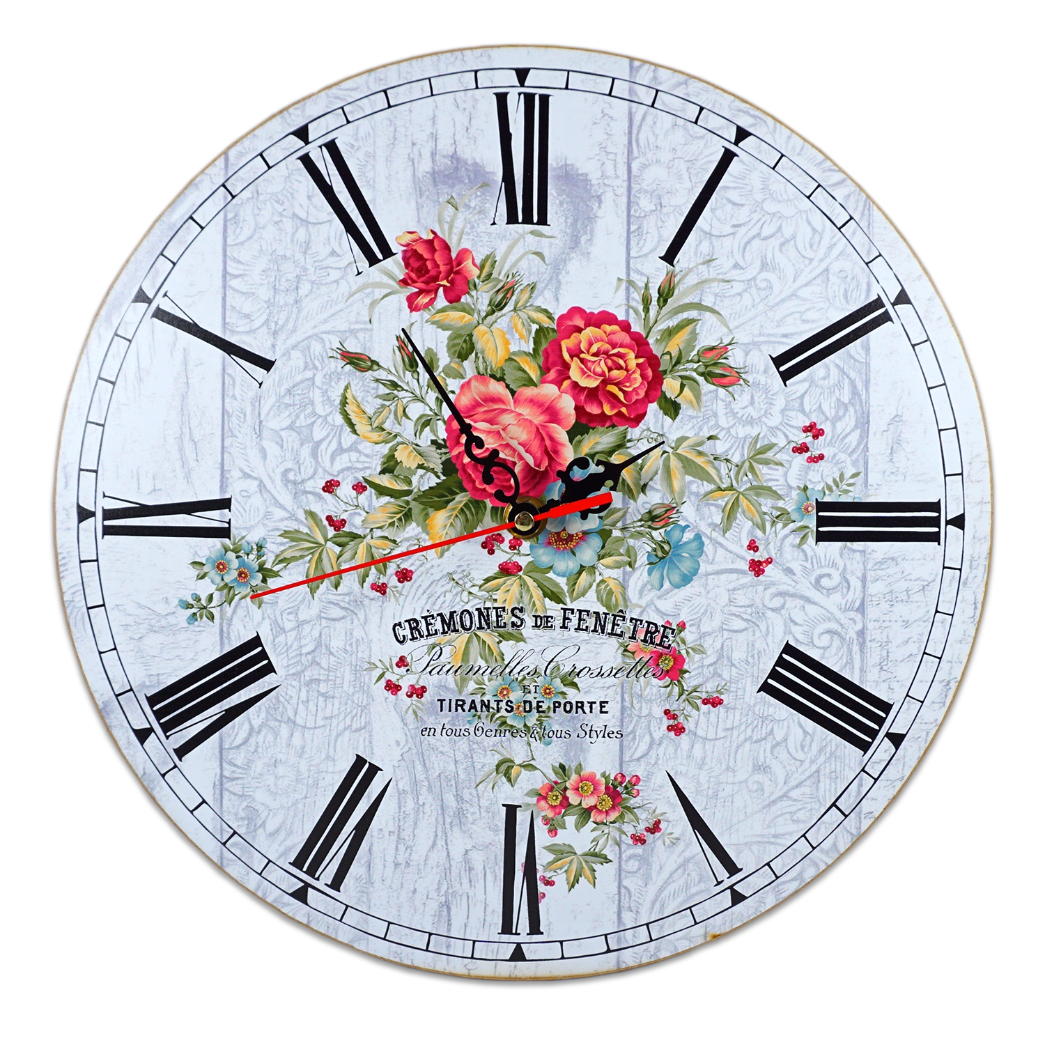 Ceas de perete rotund  cu flori -  30x30 cm Ceas de perete rotund  cu flori -  30x30 cm