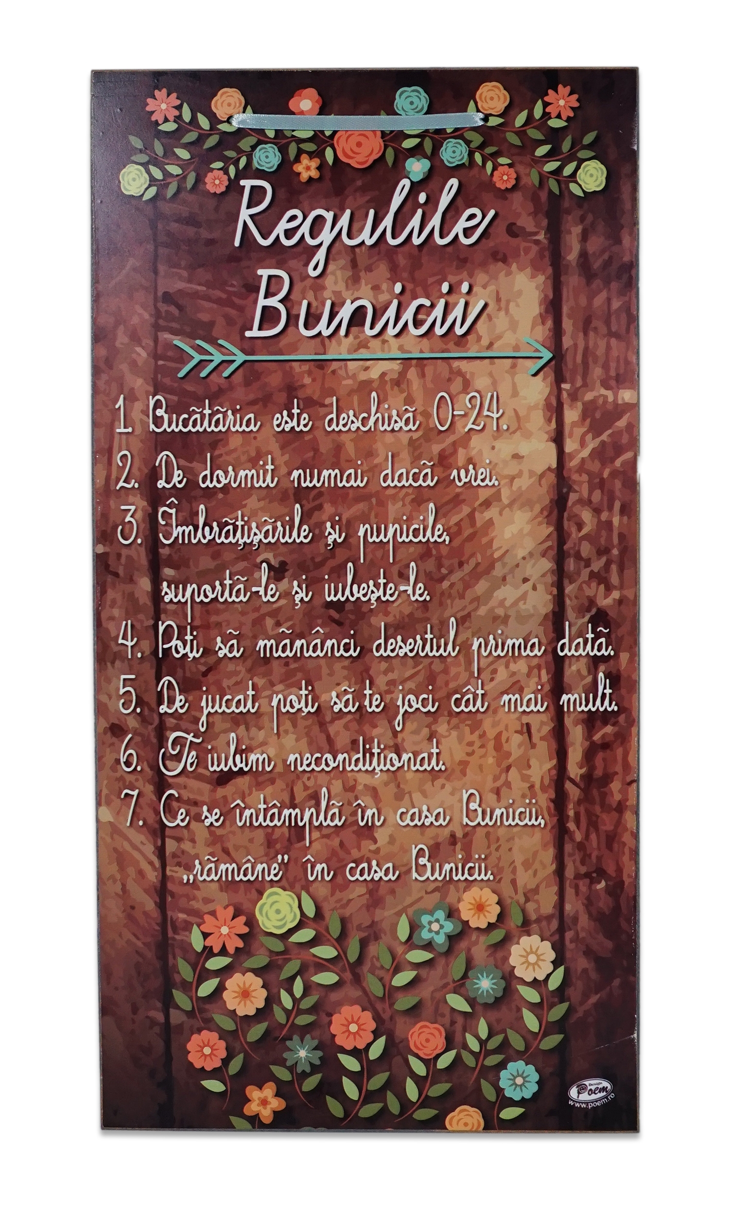 Tablou motivational   (50x27cm)  - Regurile bunicii