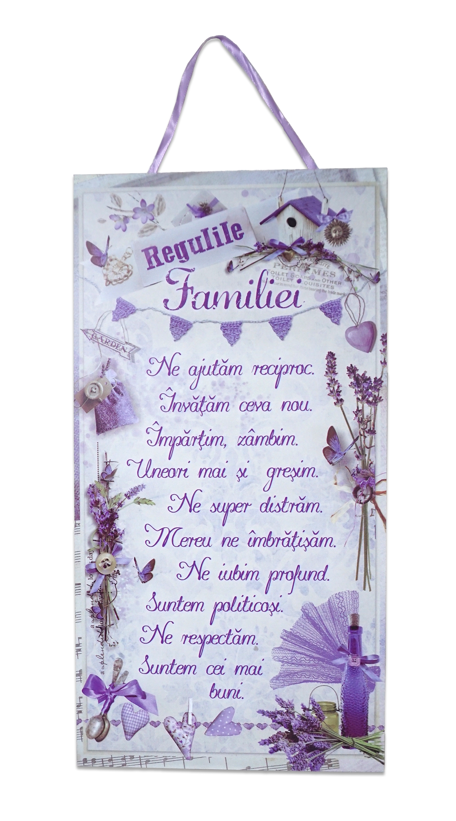 Tablou motivational   (50x27cm)  -  Regulile familiei Tablou motivational   (50x27cm)  -  Regulile familiei