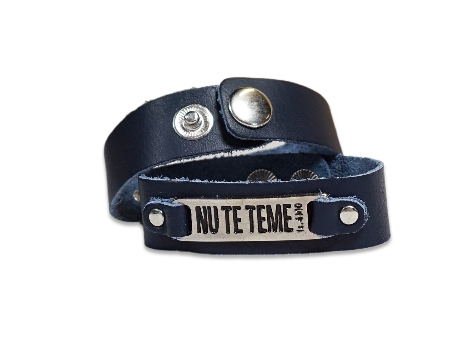 Bratara din piele  bleumarin - Nu te teme Bratara din piele  bleumarin - Nu te teme