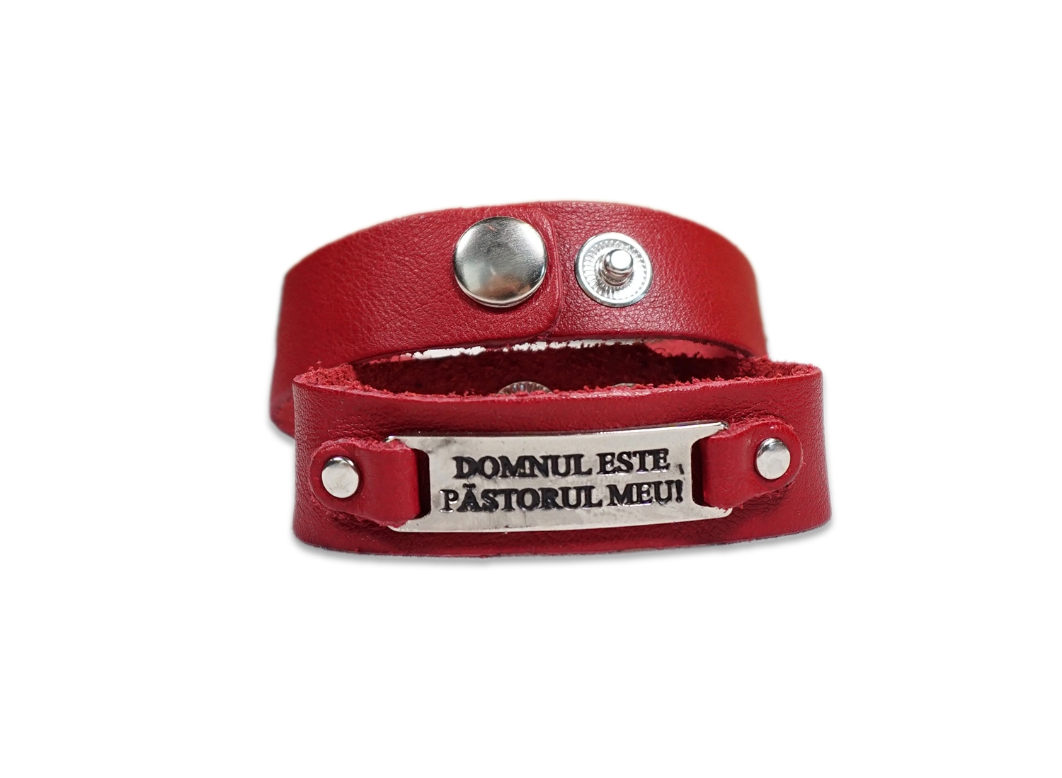 Bratara din piele visinie - Domnul este Pastorul Meu! Bratara din piele visinie - Domnul este Pastorul Meu!