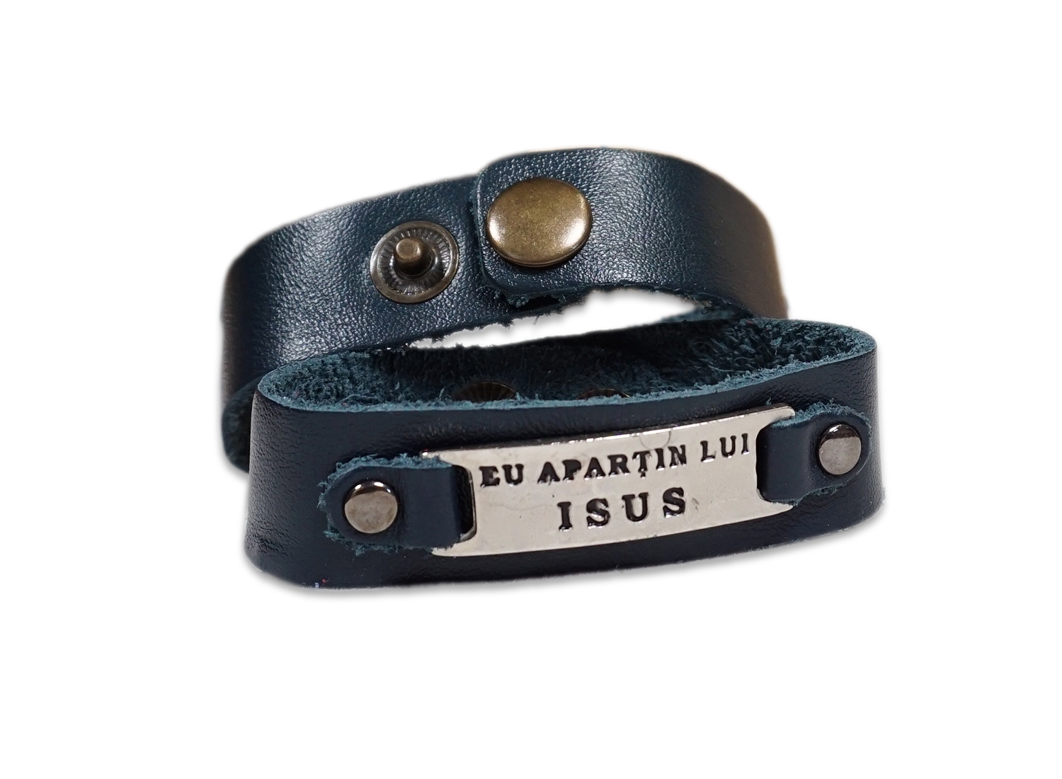 Bratara din piele verzui - Eu apartin lui Isus Bratara din piele verzui - Eu apartin lui Isus