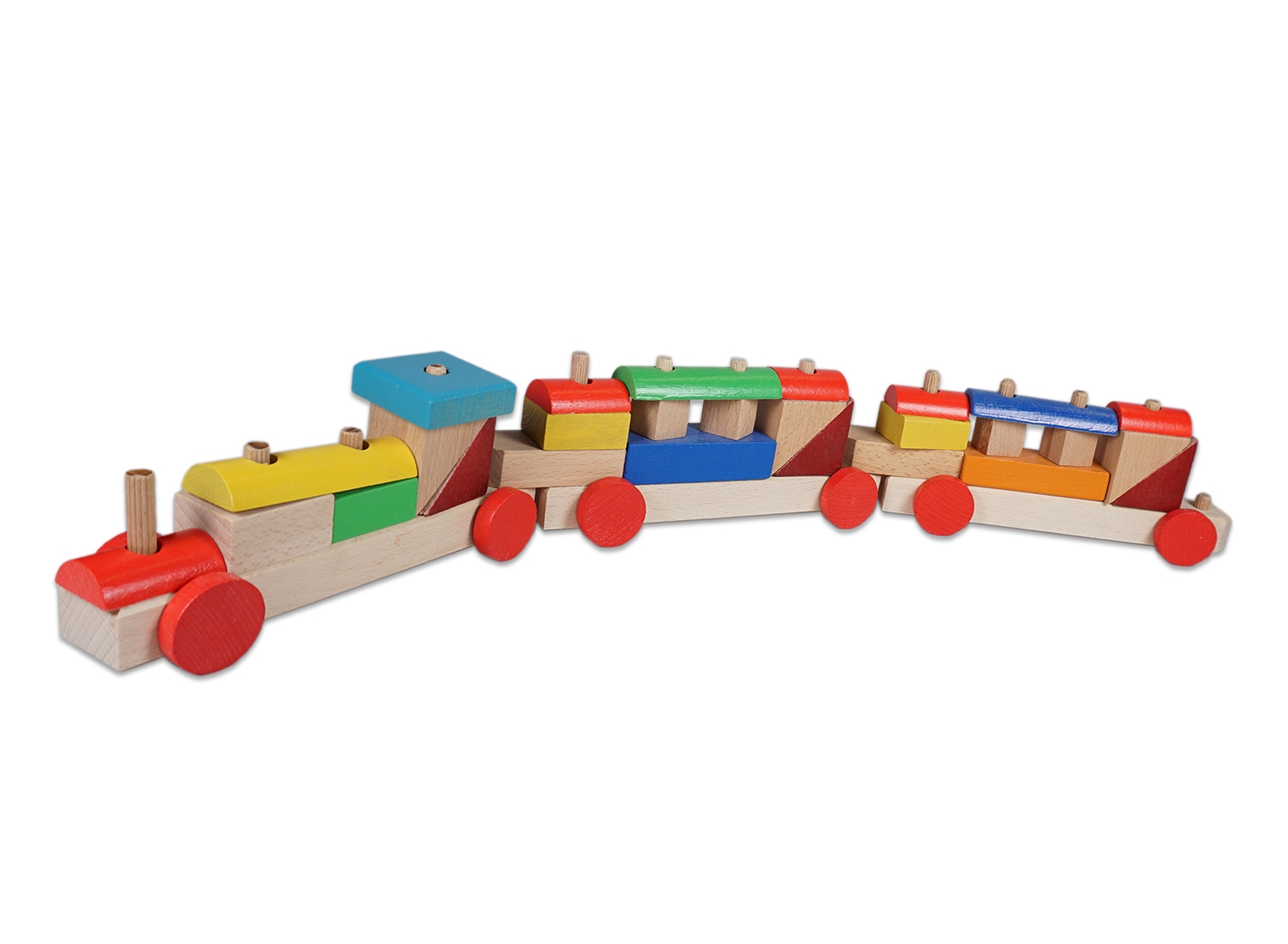 Jucarie din lemn - Tren geometric Jucarie din lemn - Tren geometric