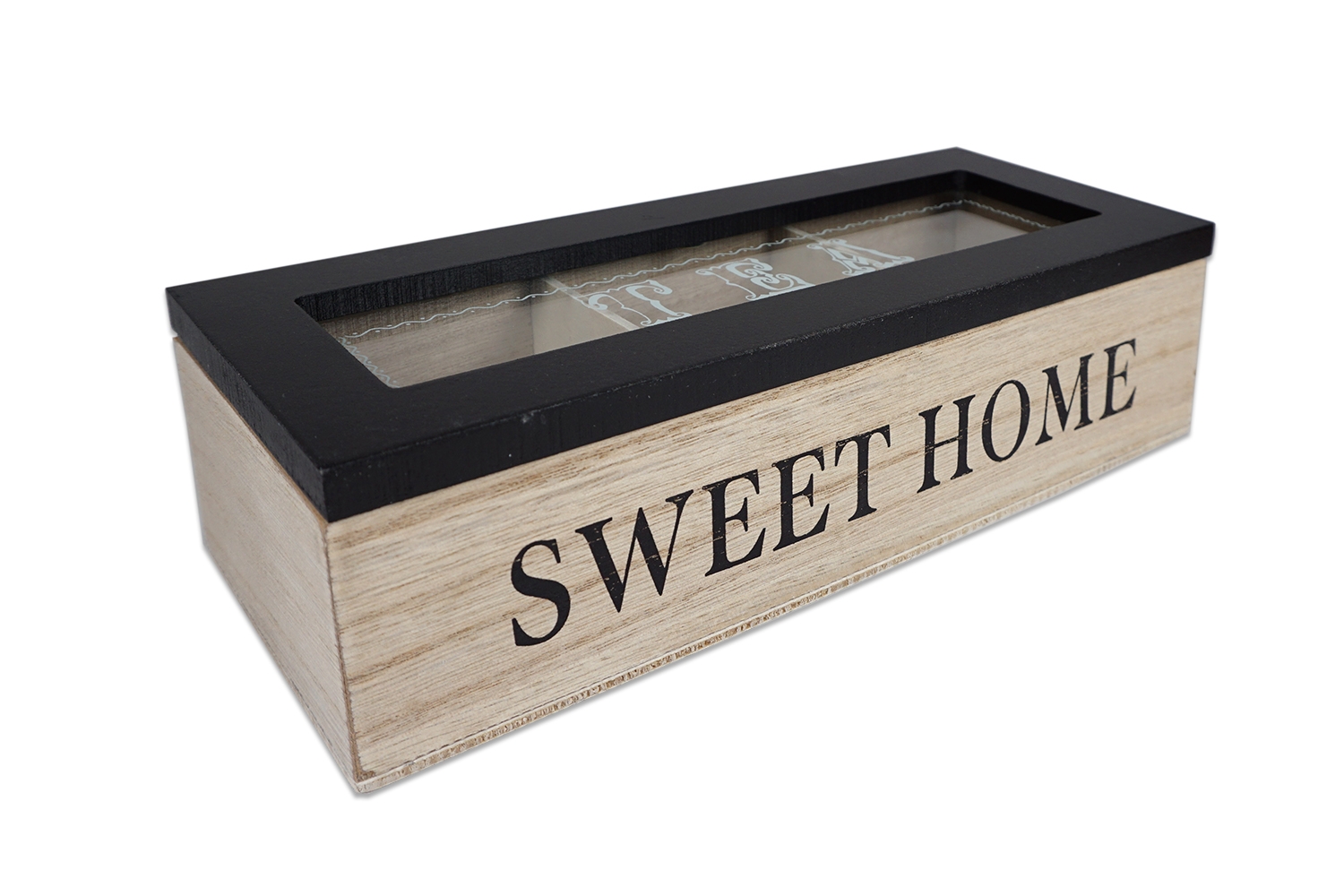 Cutie ceai  - Sweet home - Negru (24 x 9 x 6 cm) Cutie ceai  - Sweet home - Negru (24 x 9 x 6 cm)