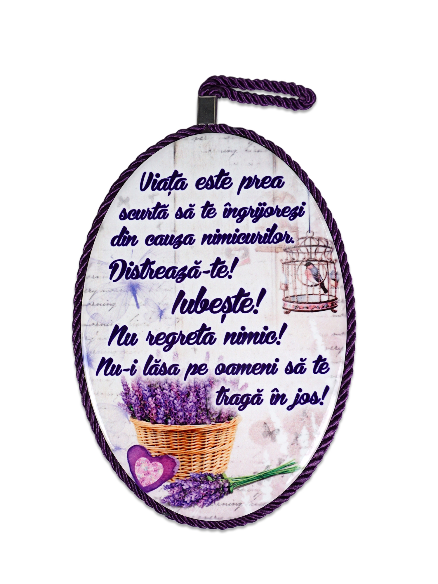 Tablou motivational  ceramica oval (13.5x218cm) -  Viata ...distreaza-te Tablou motivational  ceramica oval (13.5x218cm) -  Viata ...distreaza-te
