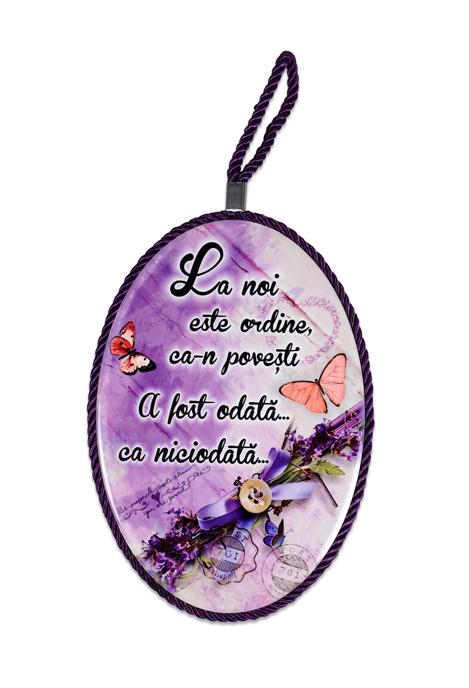Tablou motivational  ceramica oval (13.5x218cm) -  La noi