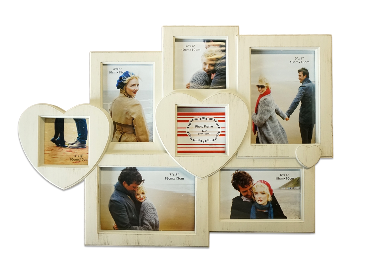 Rama foto colaj - 7 rame cu inimi (54x39 cm) Rama foto colaj - 7 rame cu inimi (54x39 cm)