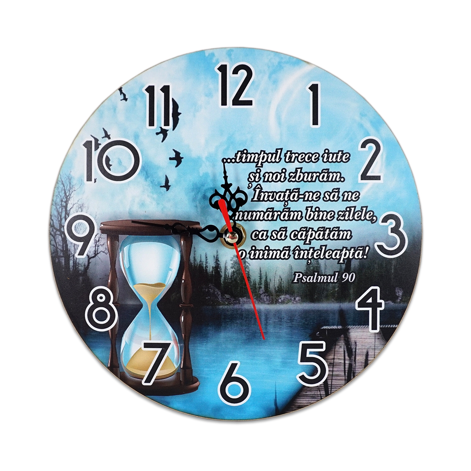 Ceas rotund de perete - Timpul trece iute si noi zburam... Ceas rotund de perete - Timpul trece iute si noi zburam...