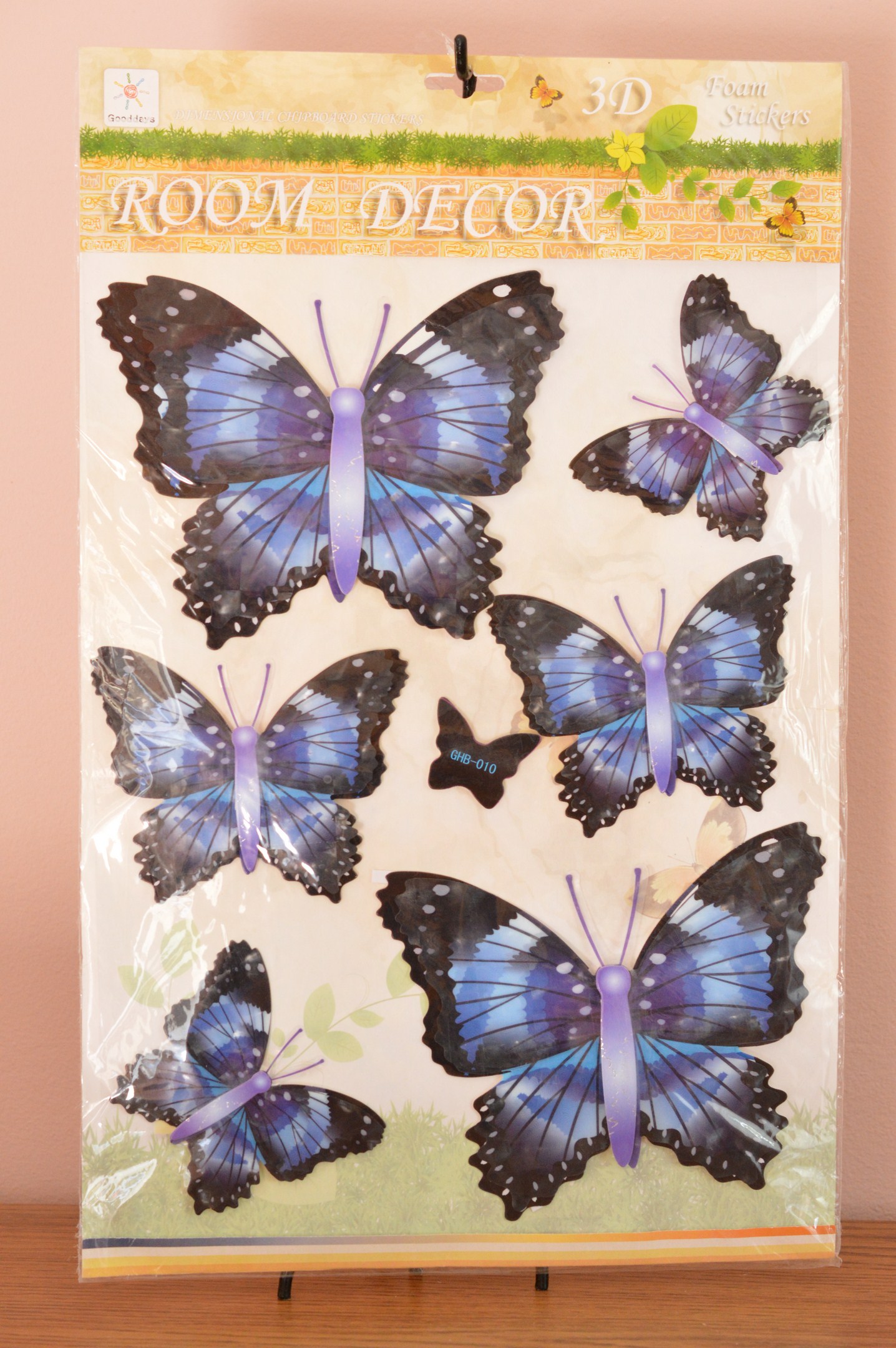 Fluturi decorativi 3D (set 6 buc) - albastru inchis Fluturi decorativi 3D (set 6 buc) - albastru inchis