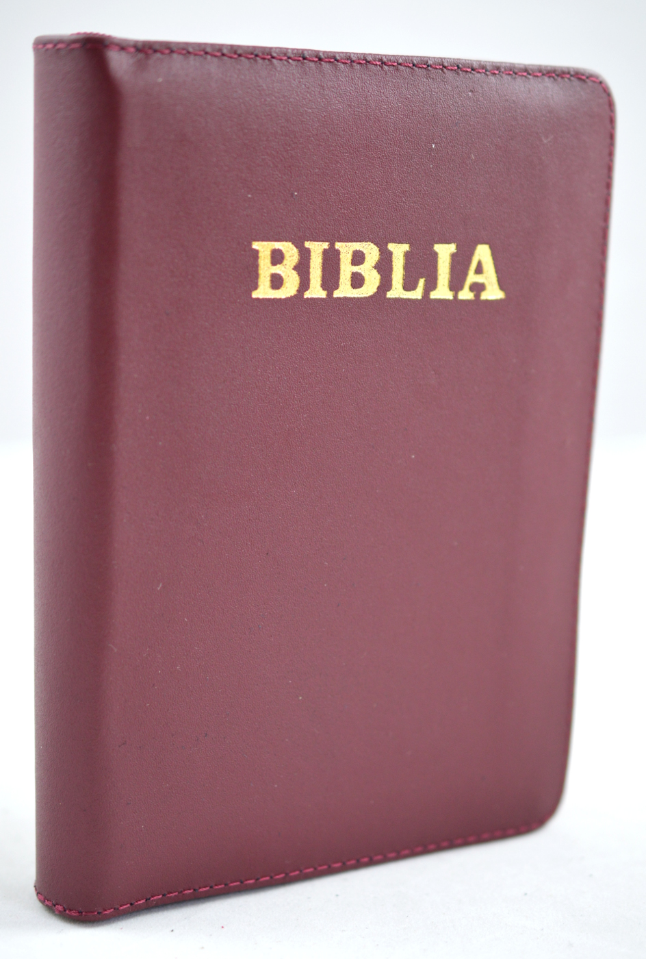 Biblie din piele, mica, visinie, fermoar [043 PF]